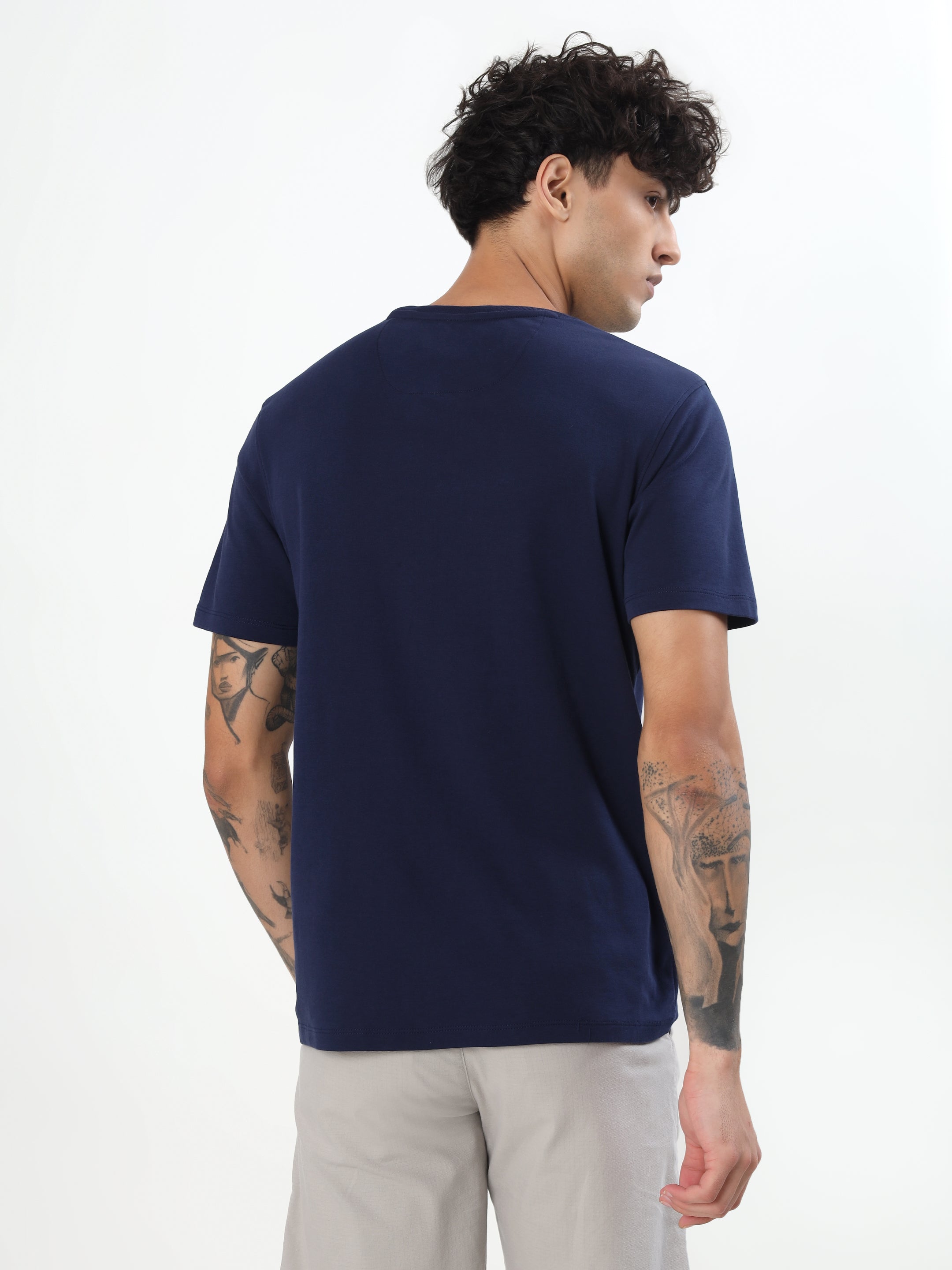NAVY BLUE MY GYM ROUTINE GRAPHIC T-SHIRT