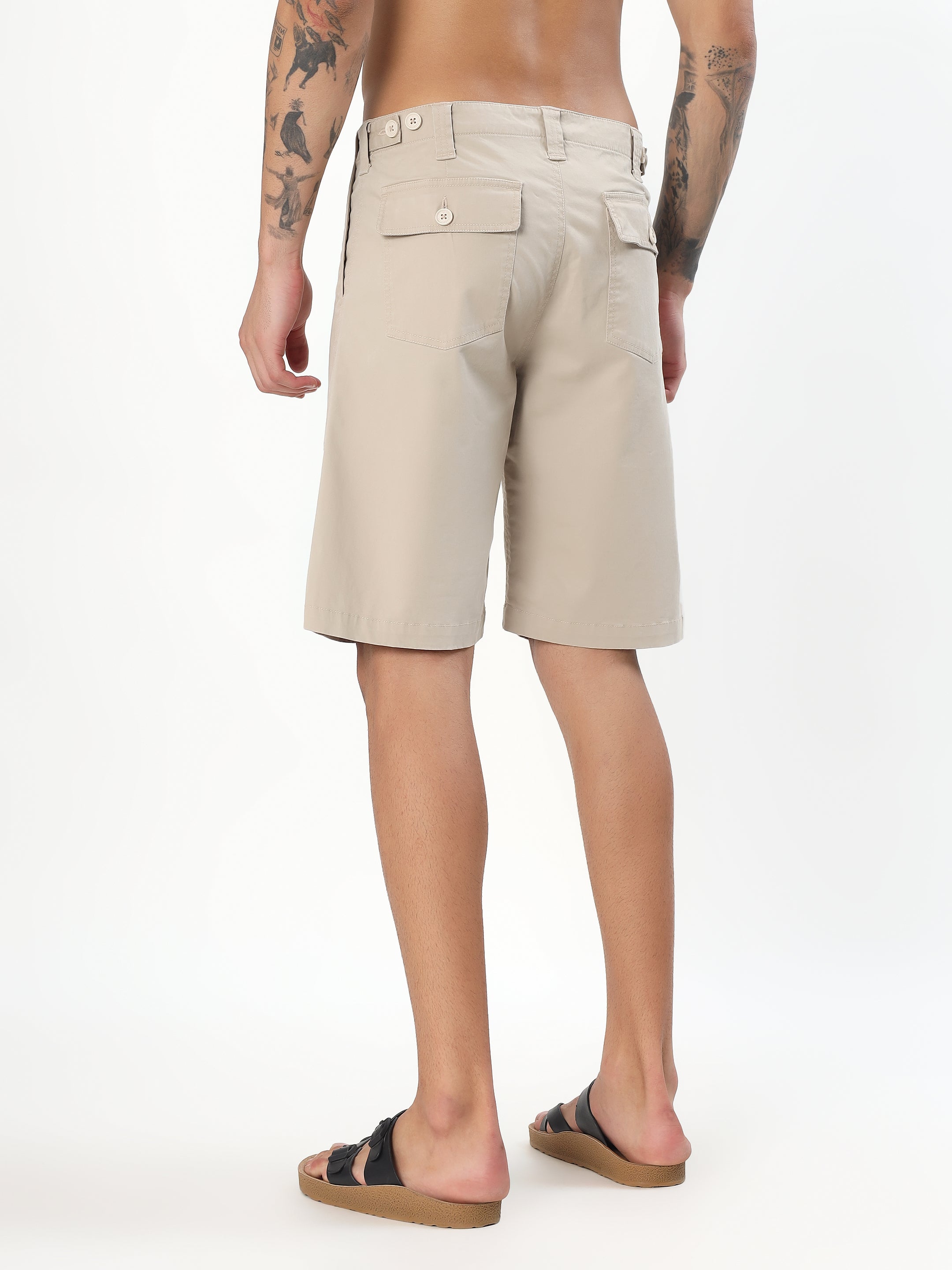 CLASSIC UTILITY BERMUDA SHORTS - PEBBLE GREY