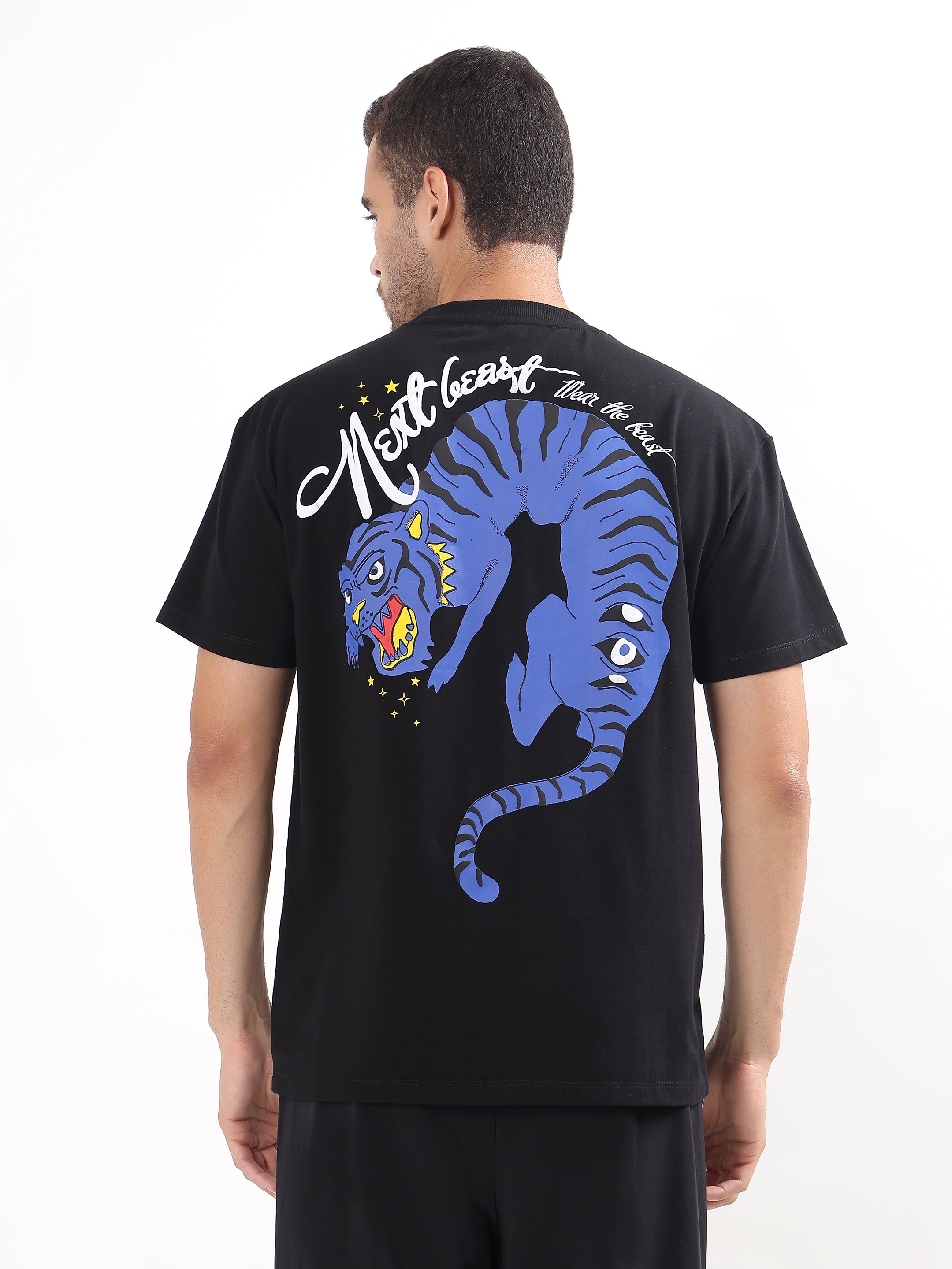 BLACK TIGER GRAPHIC PRINT OVERSIZED T-SHIRT