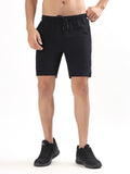 MEN BLACK LIGHTWEIGHT QUICK-DRY SPORTS SHORTS