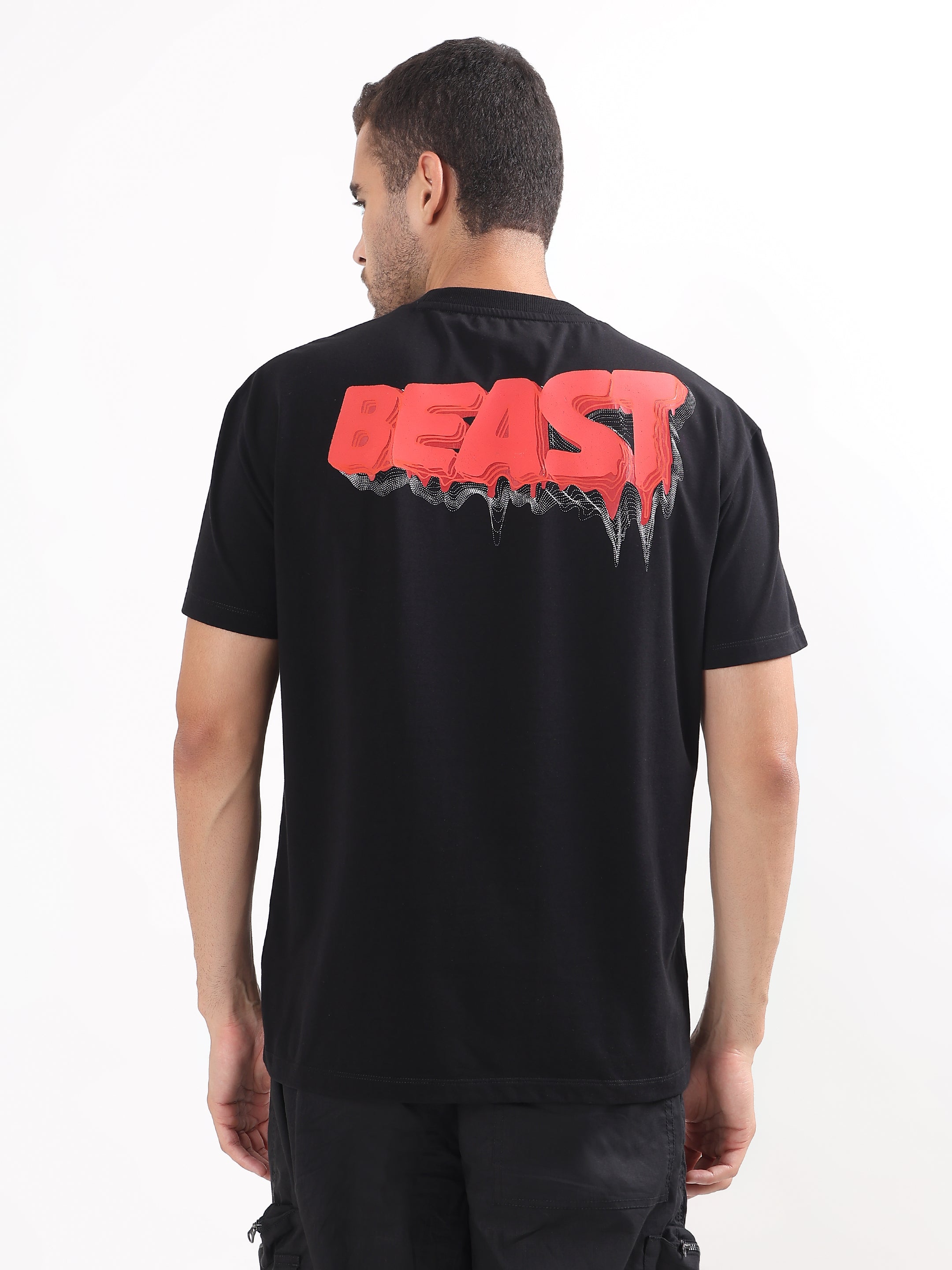 BLACK DRIPPING TEXT GRAPHIC T-SHIRT