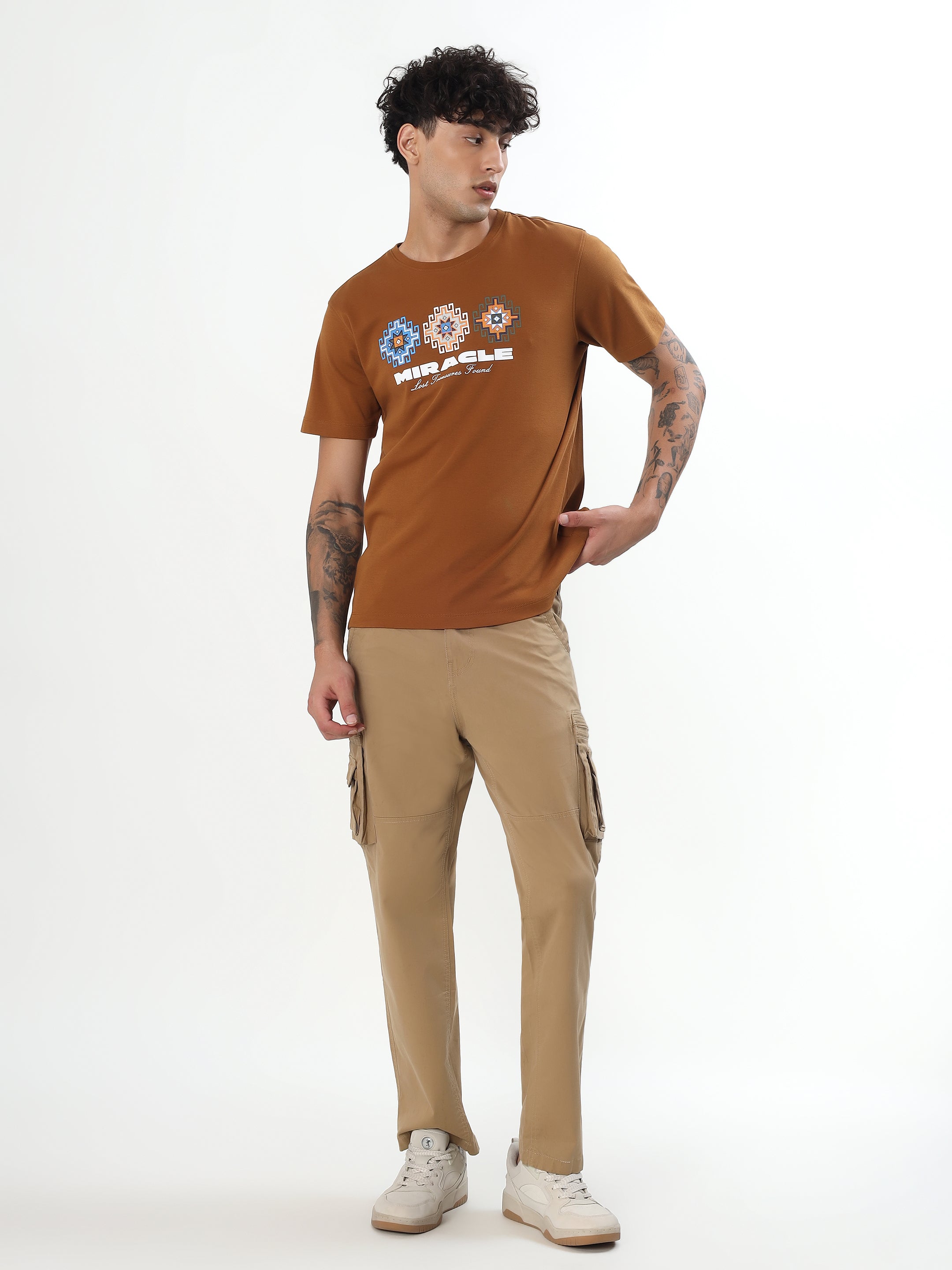 CARAMEL BROWN MIRACLE GRAPHIC T-SHIRTH