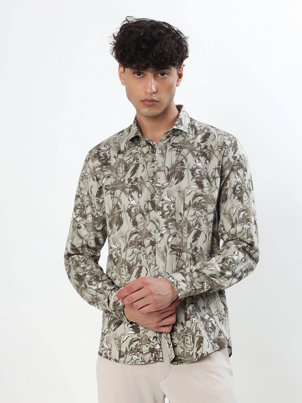 OLIVE GREEN AND KHAKI ABSTRACT