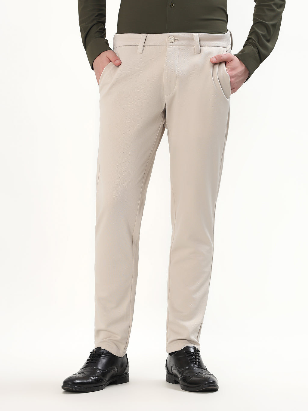 MEN'S BEIGE SLIM FIT CHINOS
