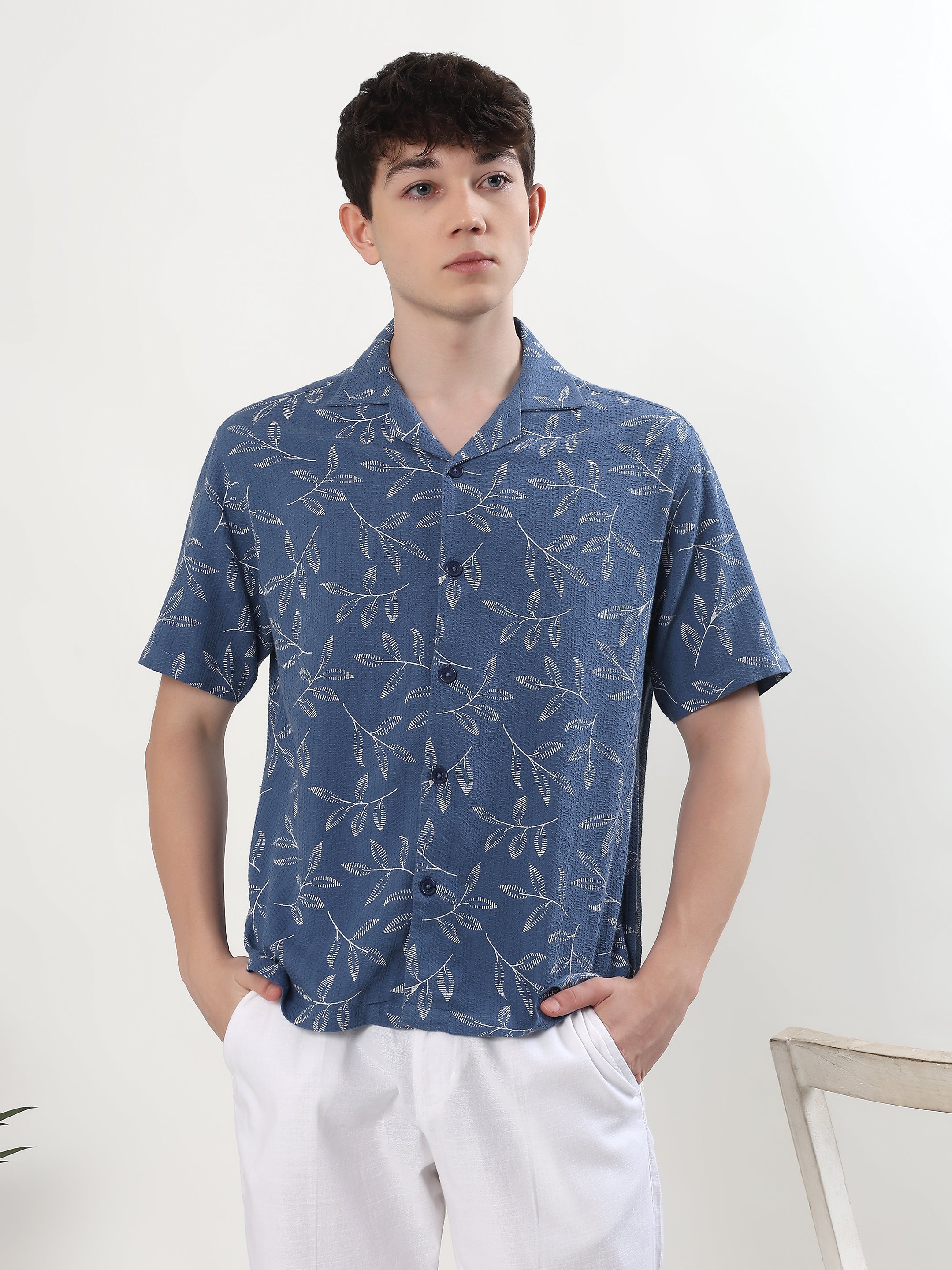 DUSTY BLUE BOTANICAL PRINT RESORT