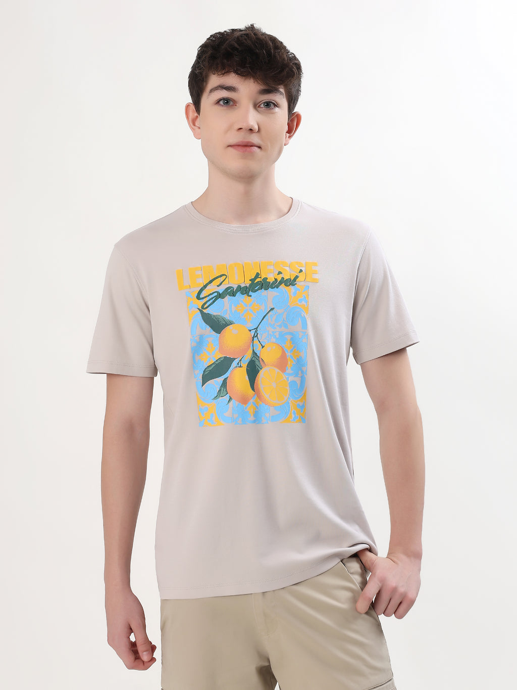 SAND BEIGE LEMON GRAPHIC PREMIUM T-SHIRT