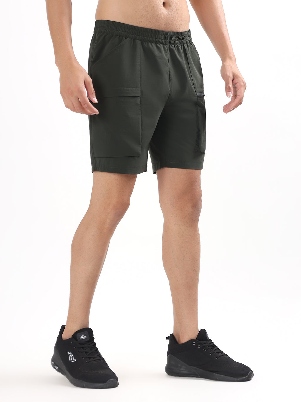 MEN DARK GREEN LIGHTWEIGHT UTILITY SHORTS