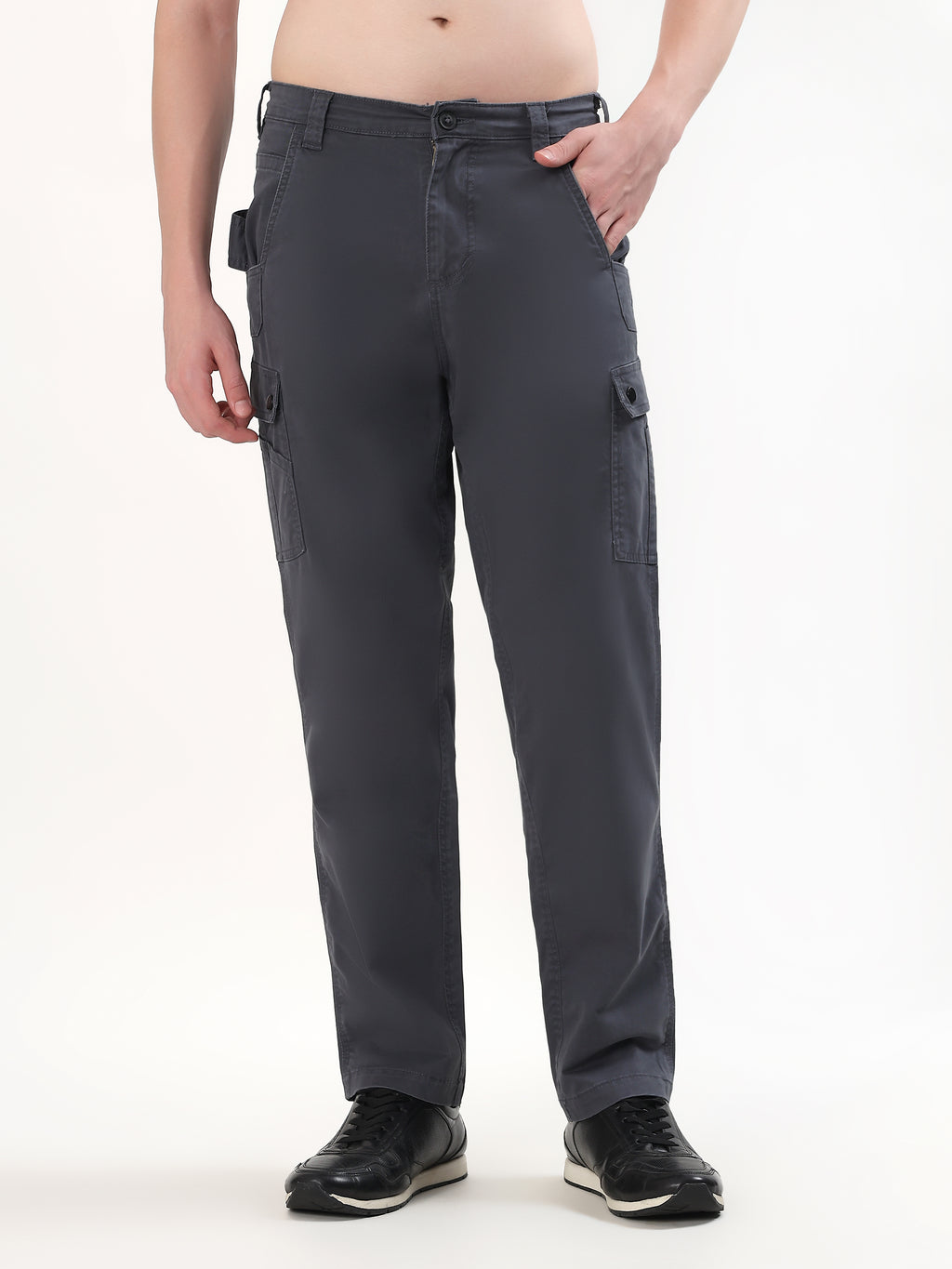 SLATE GREY REGULAR FIT CARGO