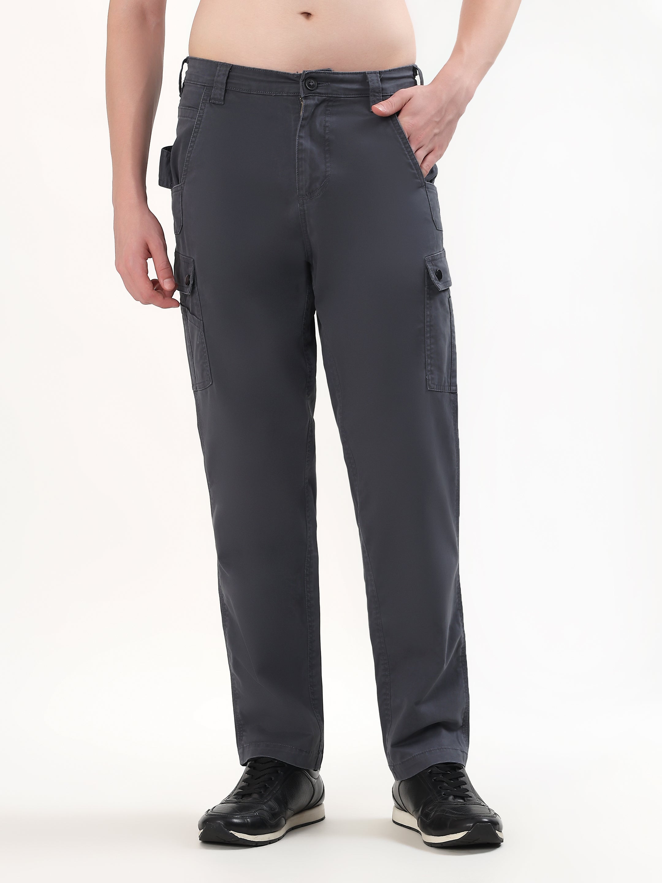 SLATE GREY REGULAR FIT CARGO