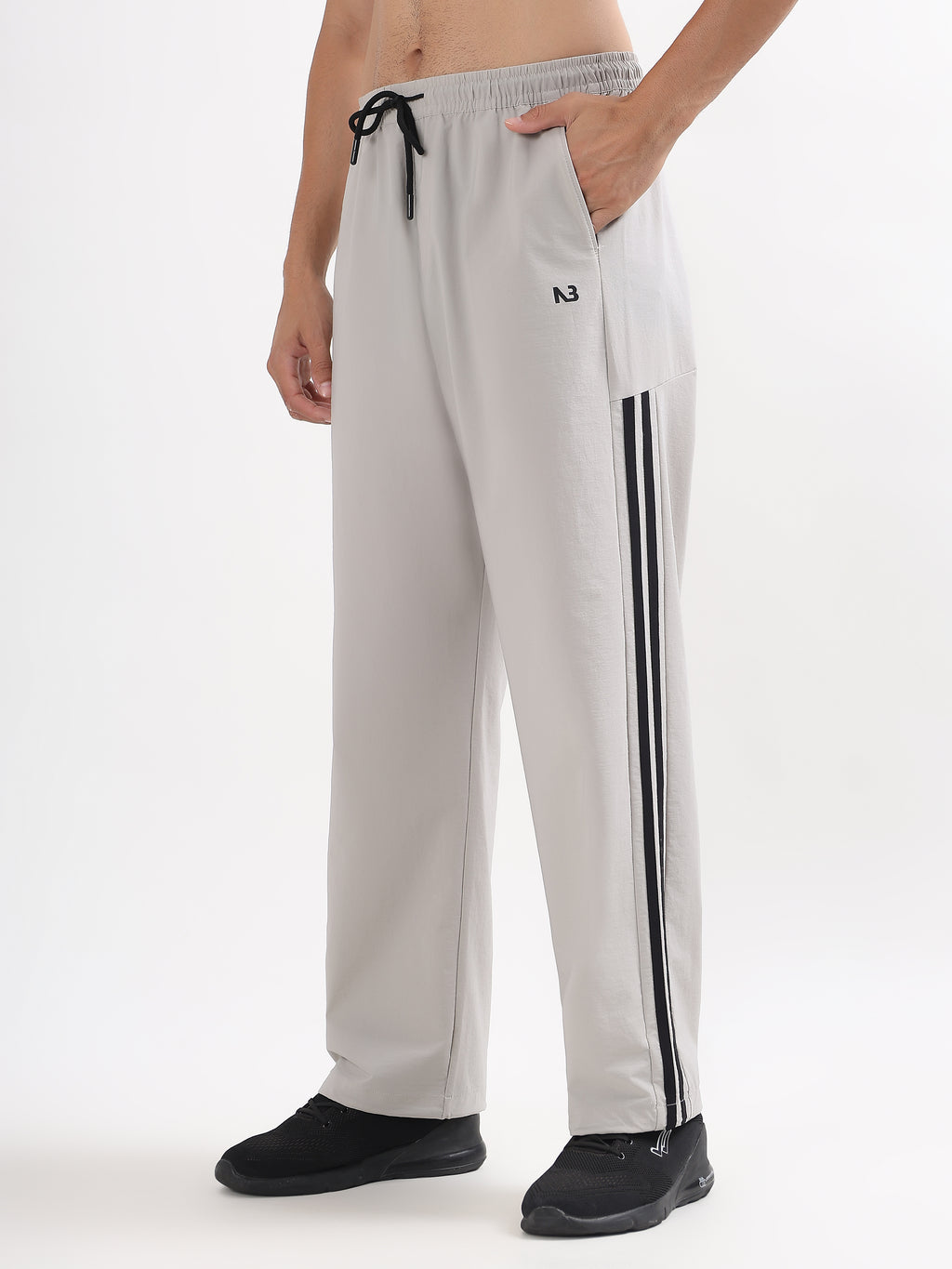 SIDE-STRIPE RELAXED FIT SPORTS TRACK PANTS