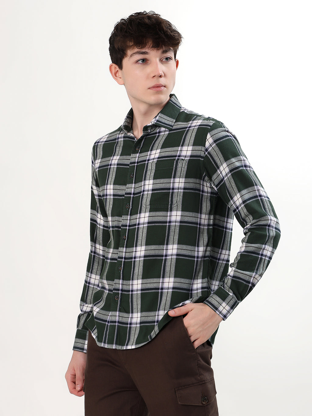 FOREST GREEN & WHITE PLAID CHECK