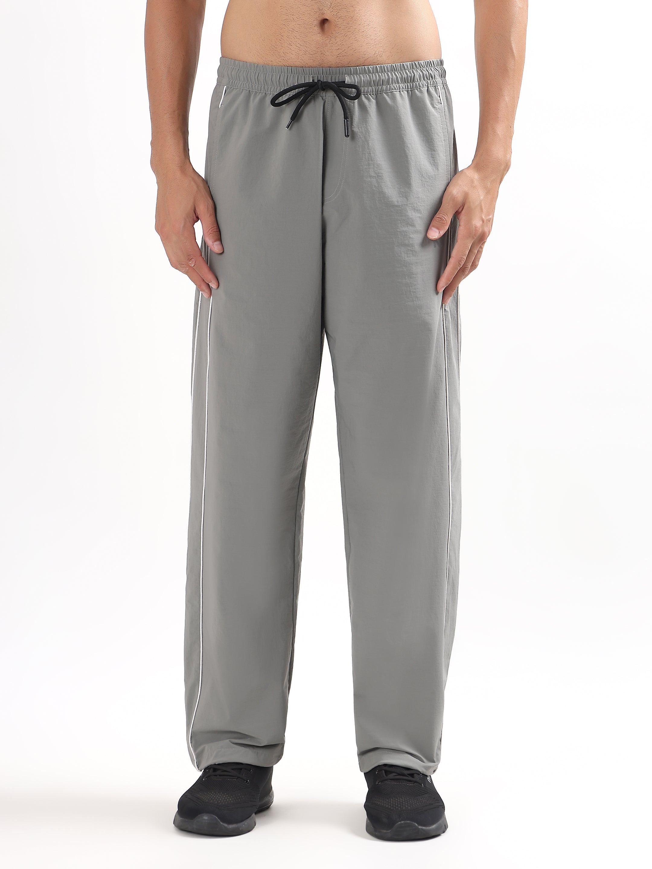 GREY RELAXED FIT TRACK PANTS