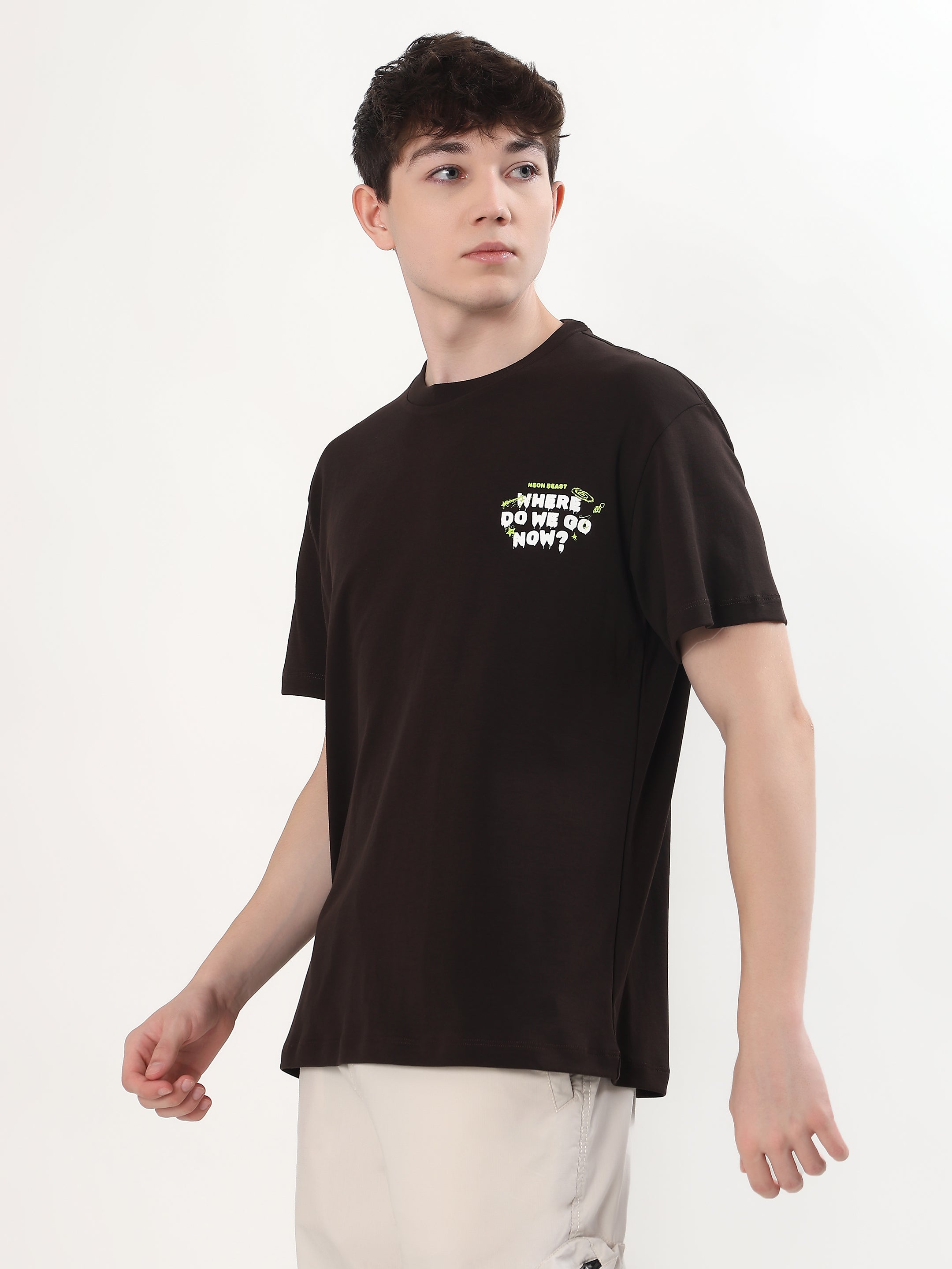 "NEON BEAST" BALACLAVA BUNNY GRAPHIC PRINTED OVERSIZED T-SHIRT