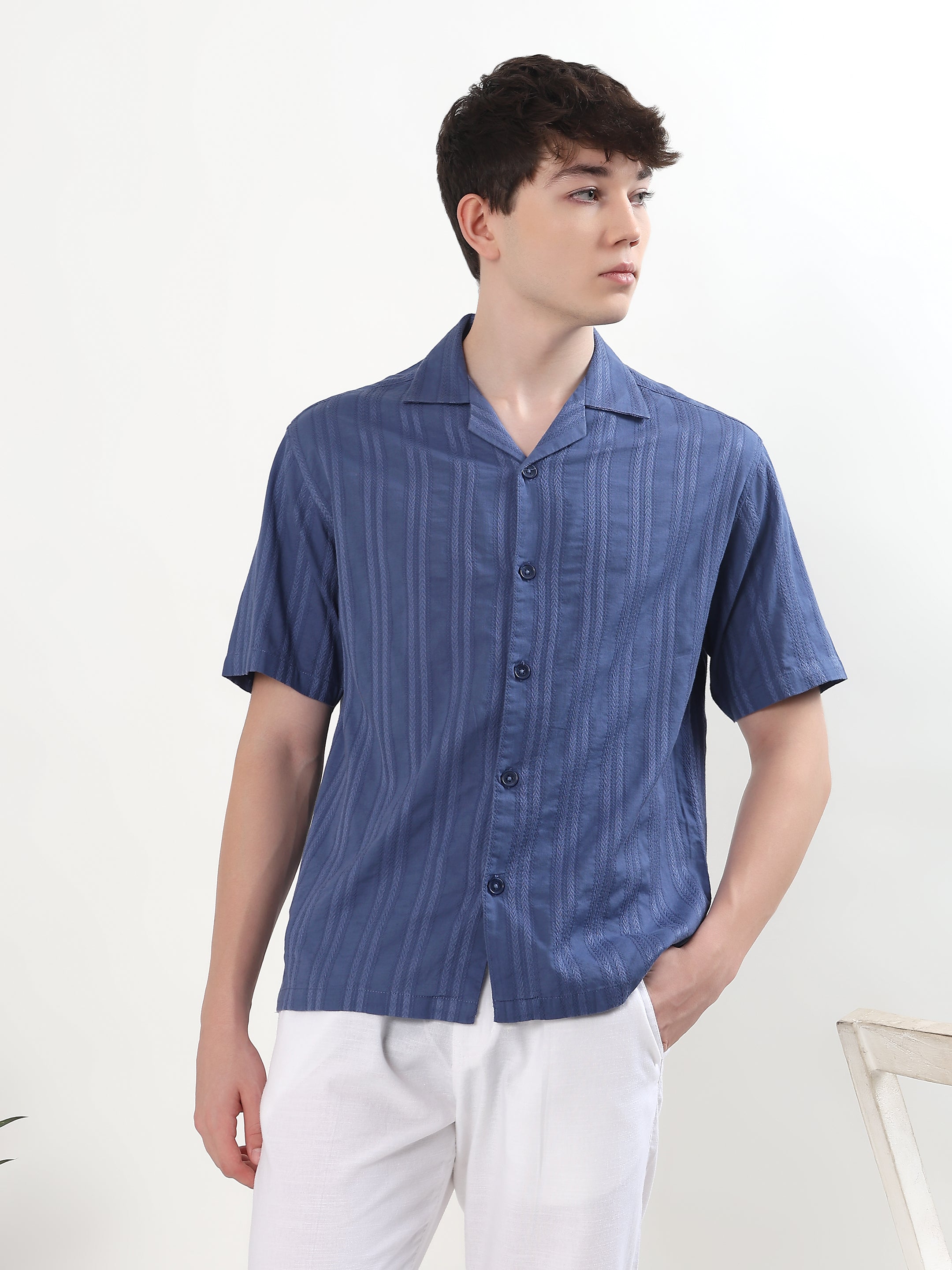 STEEL BLUE TEXTURED RESORT