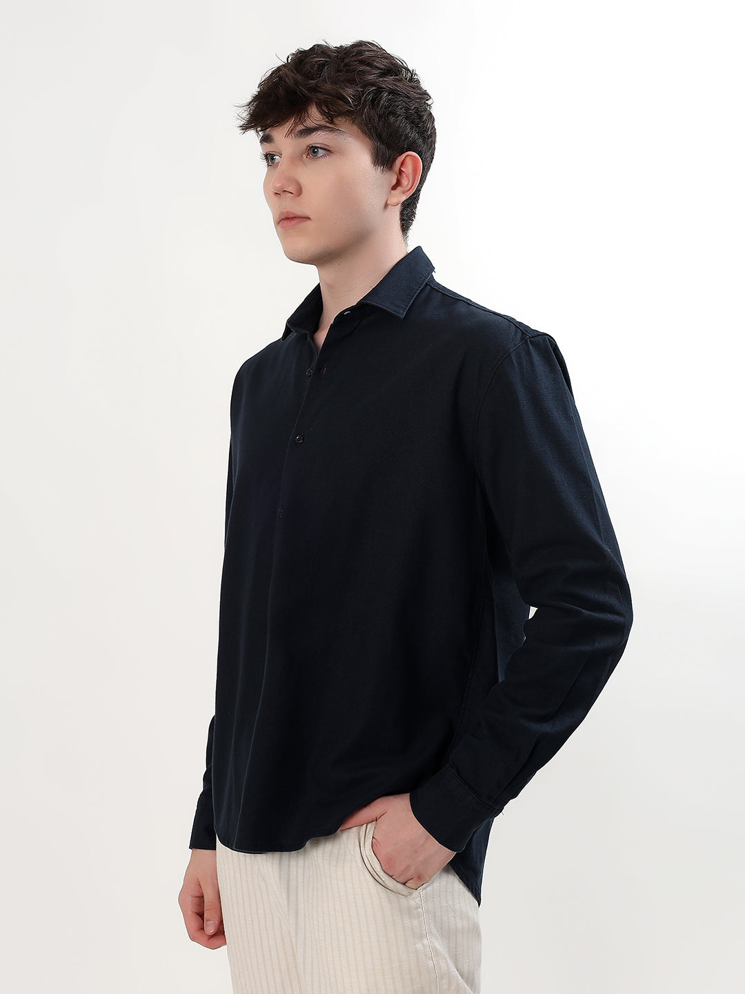 NAVY BALUE LINEN SHIRT
