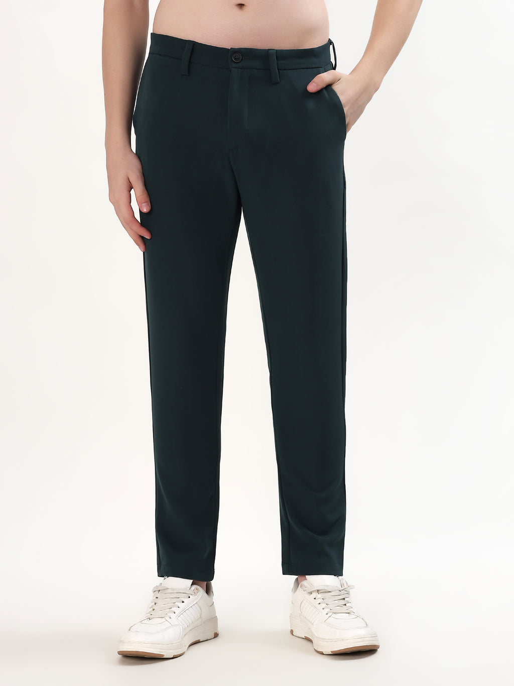 MEN'S GREEN SLIM FIT CHINOS