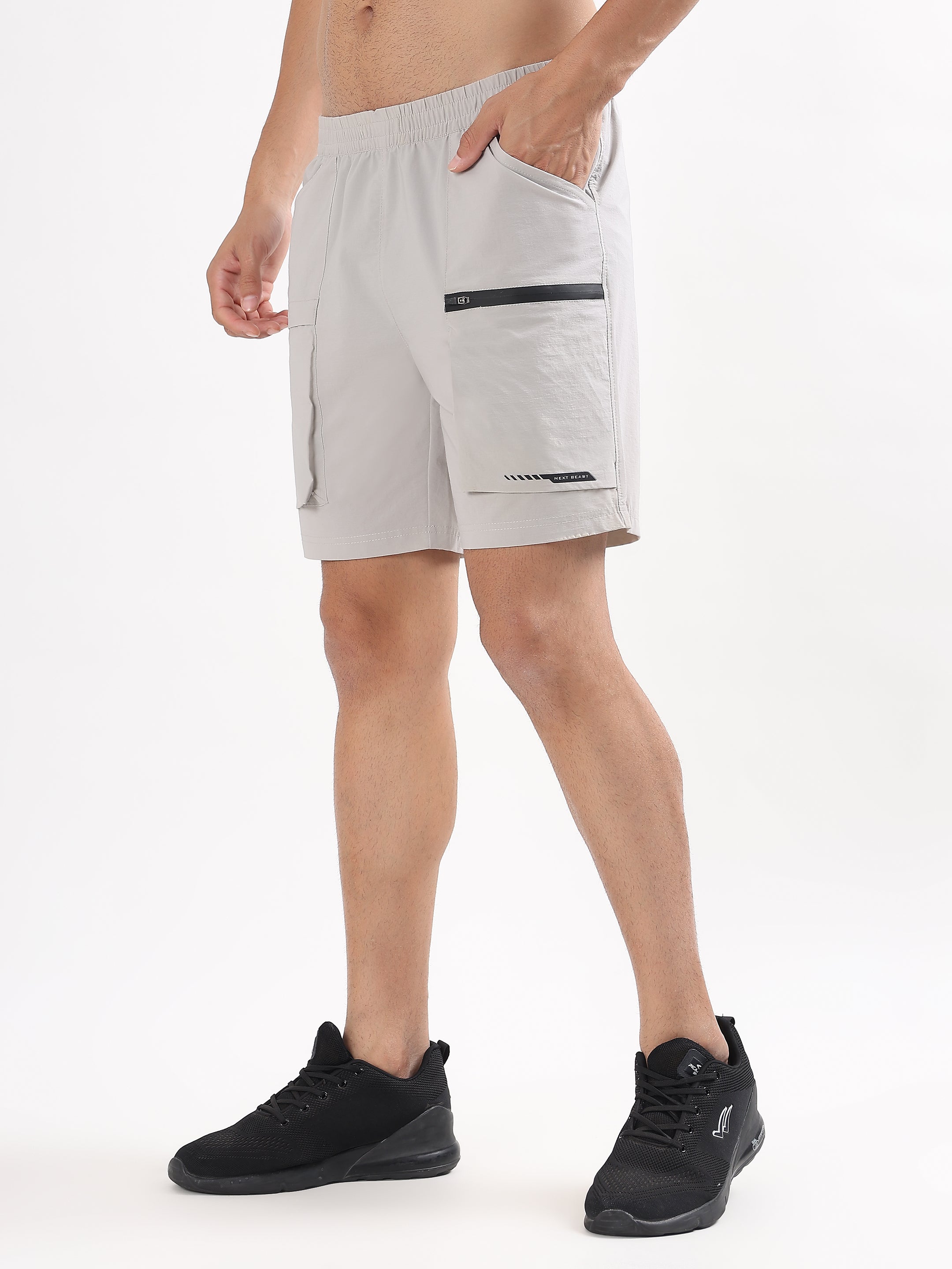 MEN LIGHT GREY LIGHTWEIGHT UTILITY SHORTS