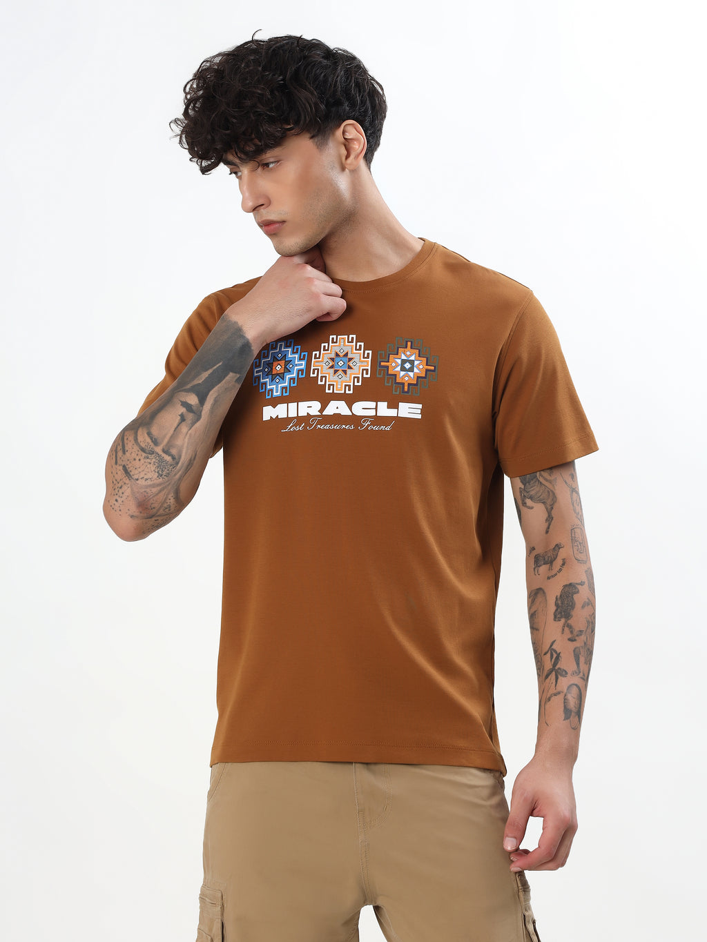 CARAMEL BROWN MIRACLE GRAPHIC T-SHIRTH