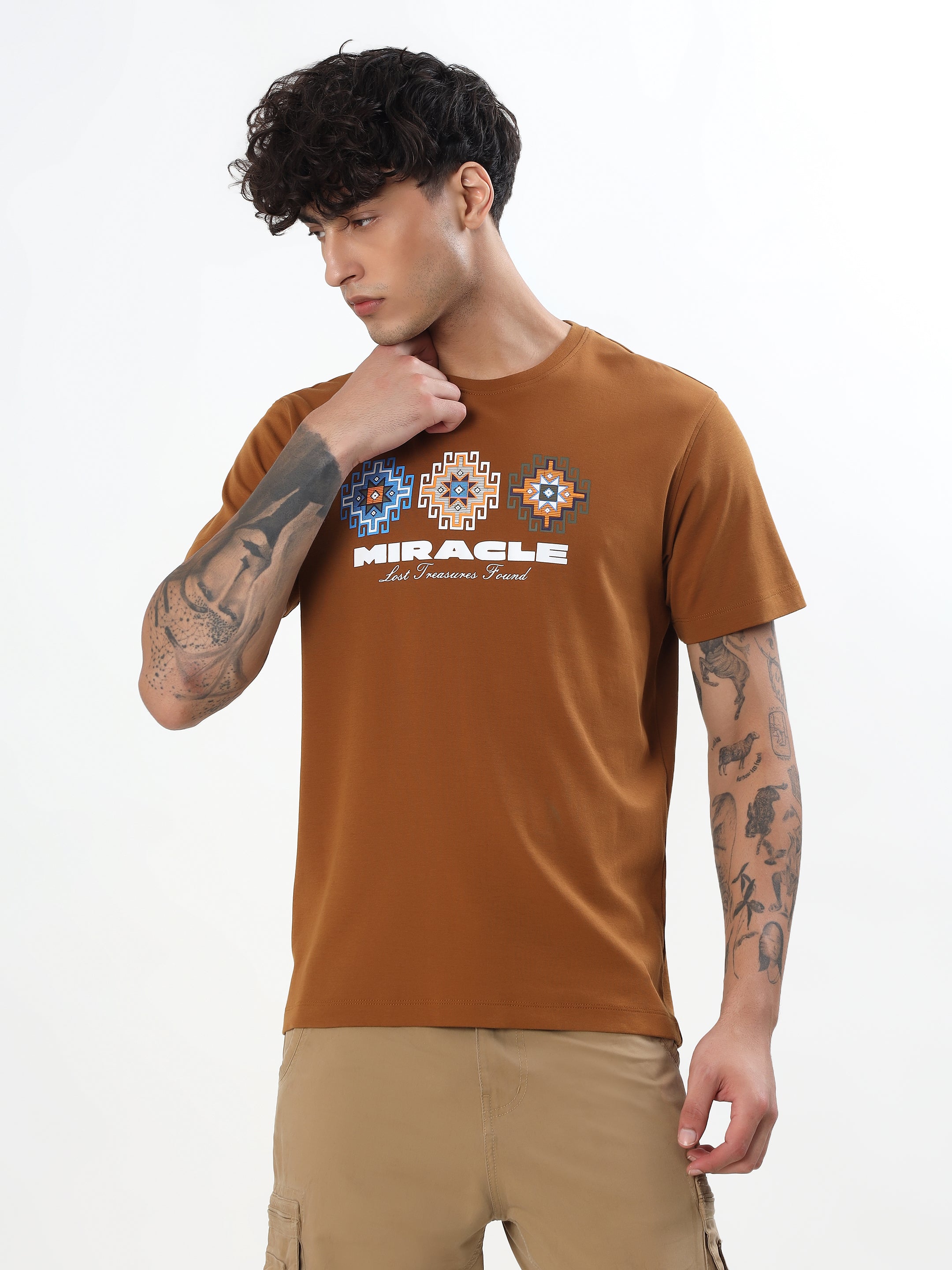 CARAMEL BROWN MIRACLE GRAPHIC T-SHIRTH