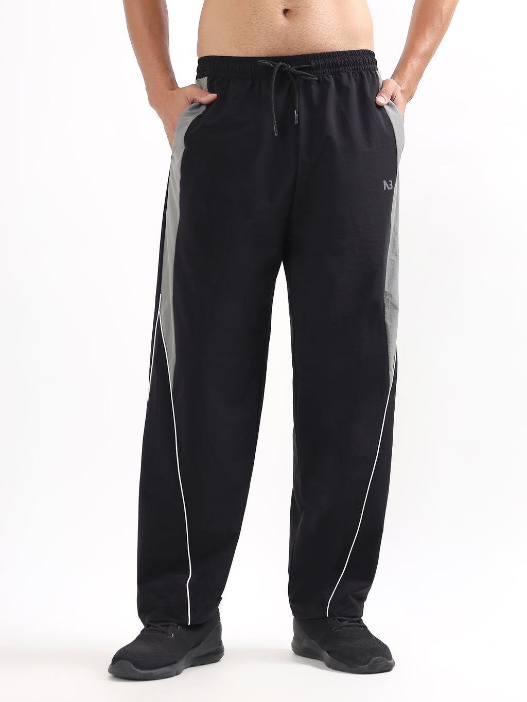 SIDE-PANEL RELAXED FIT SPORTS TRACK PANTS