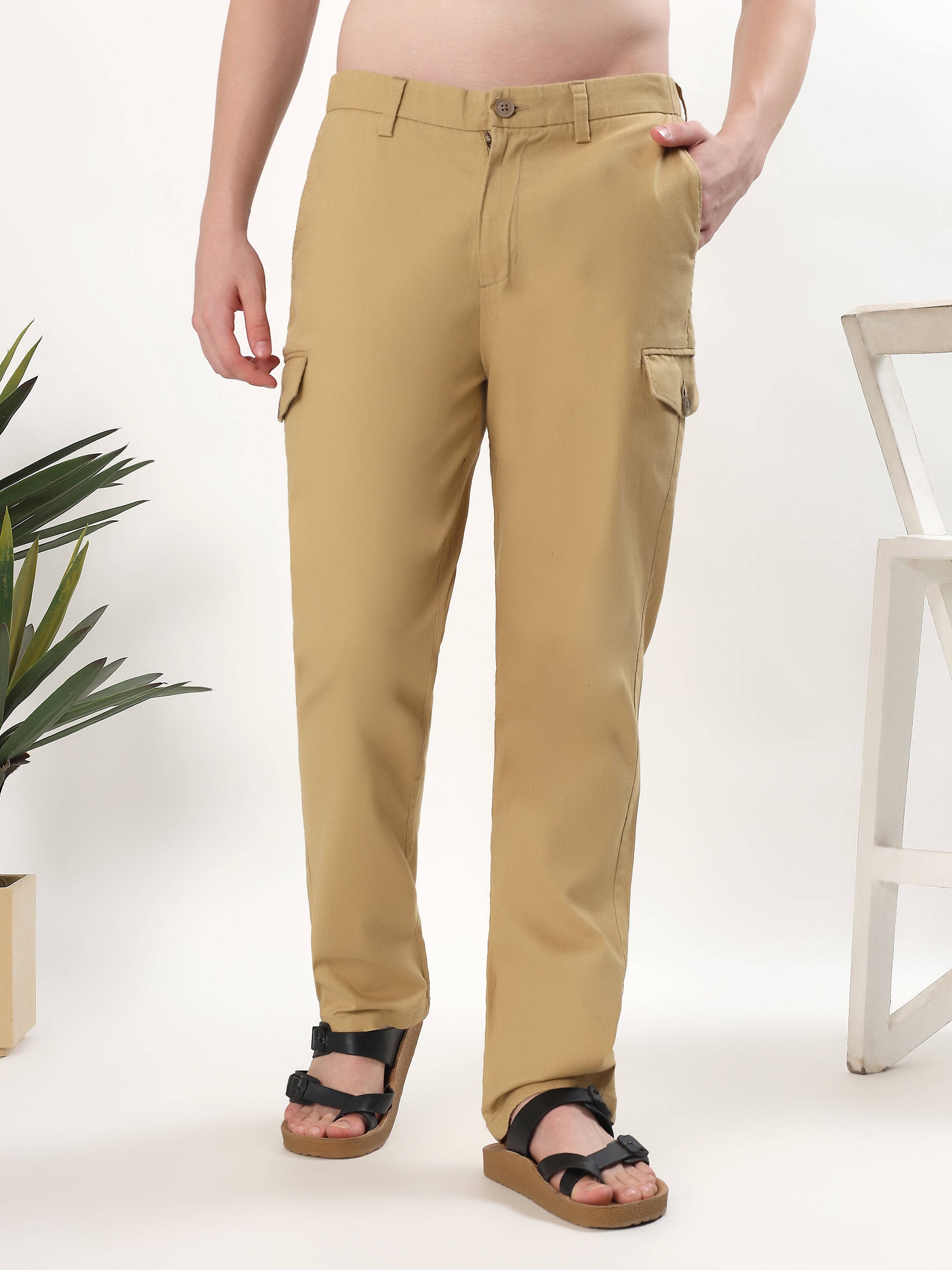 MEN'S KHAKI SLIM FIT CHINO PANTS