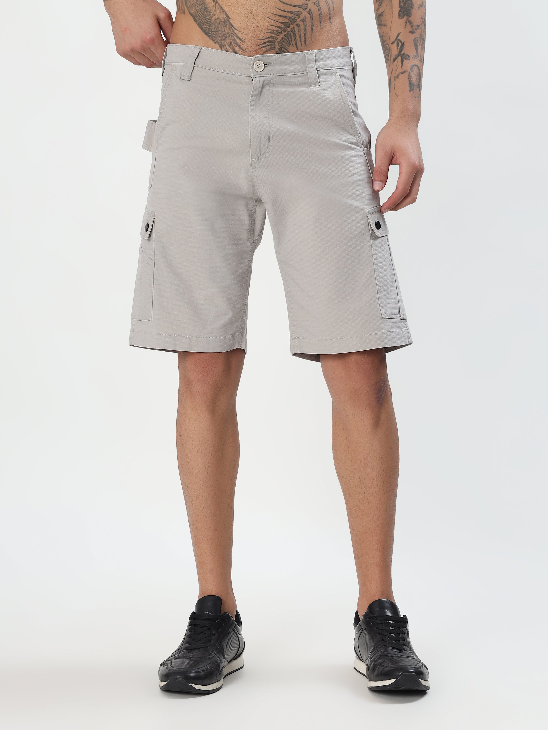 MEN'S LIGHT GREY CARGO SHORTS