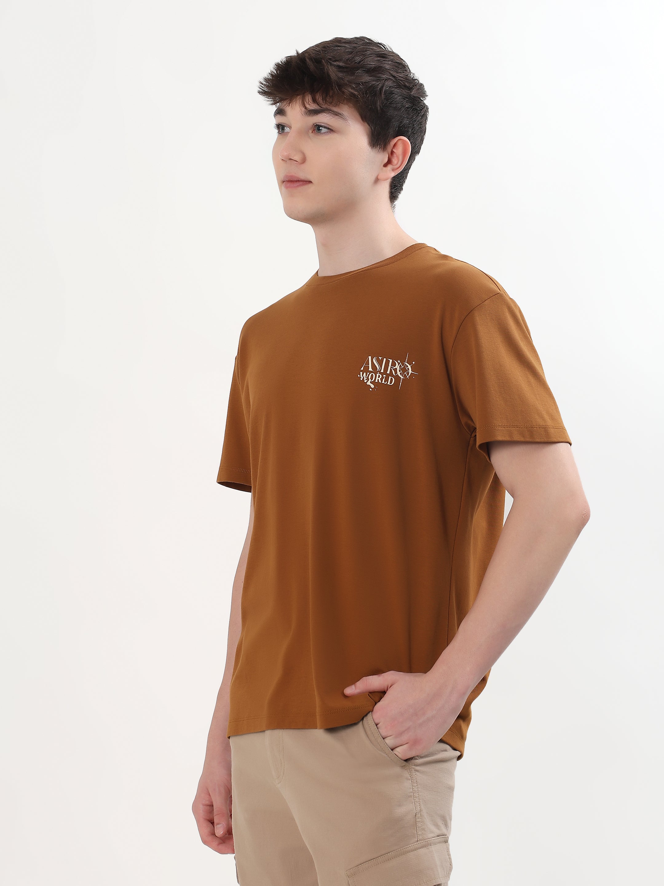 "UNIVERSE DINOSAUR SKULL" GRAPHIC PRINTED OVERSIZED T-SHIRT