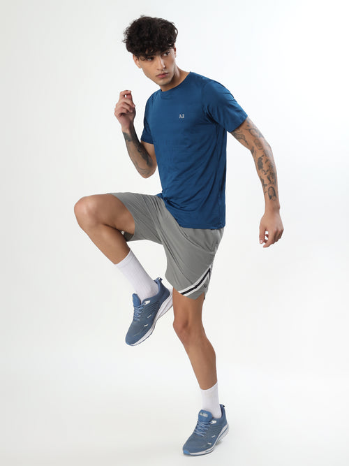 SOLID NAVY BLUE ACTIVEWEAR T-SHIRT