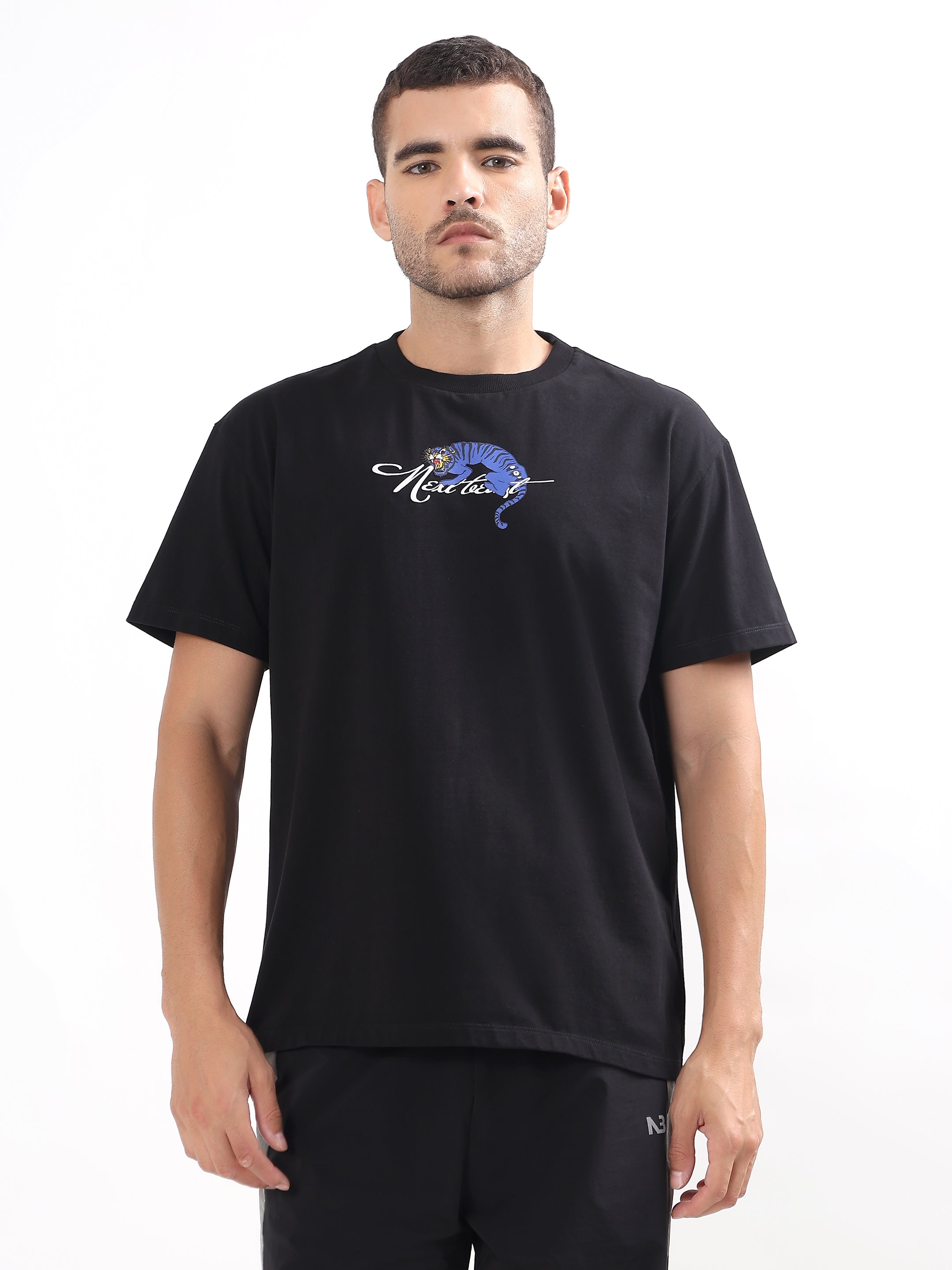 BLACK TIGER GRAPHIC PRINT OVERSIZED T-SHIRT