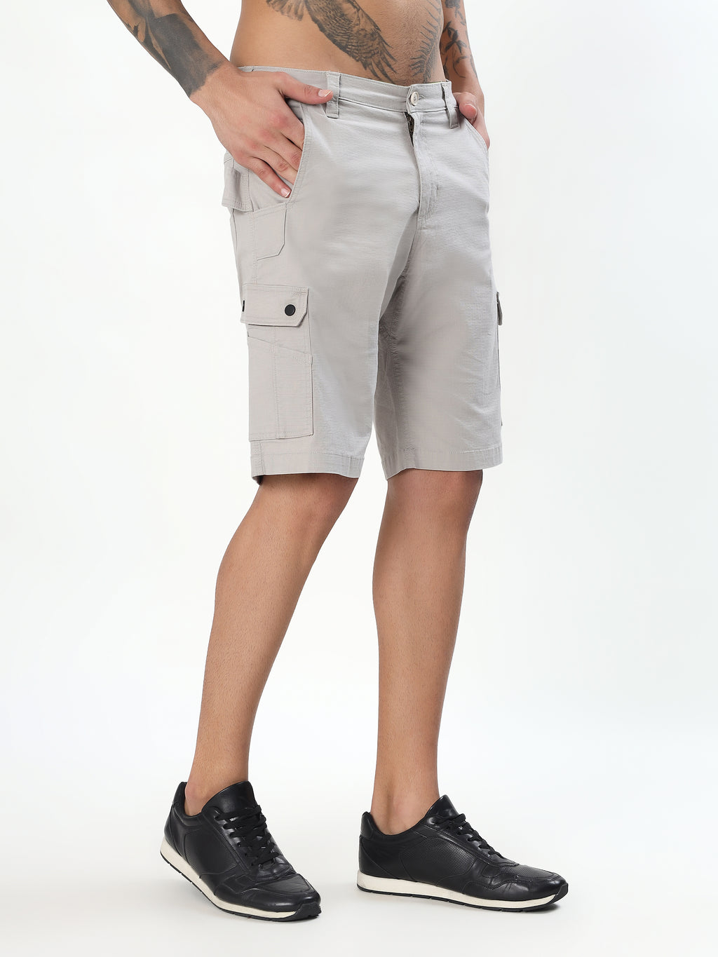 MEN'S LIGHT GREY CARGO SHORTS