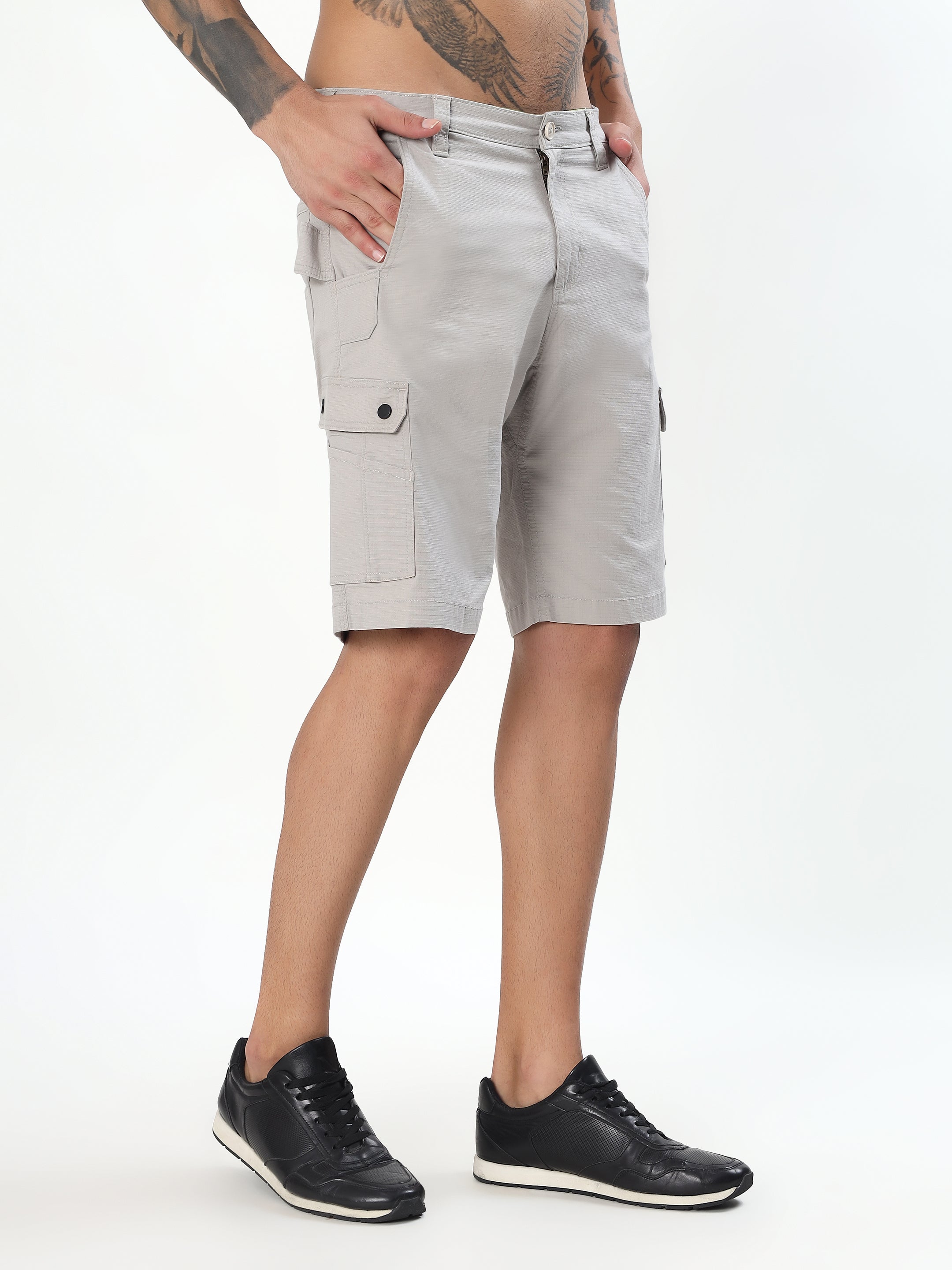 MEN'S LIGHT GREY CARGO SHORTS