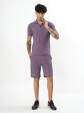 DUSTY MAUVE JACQUARD POLO CO-ORD SET
