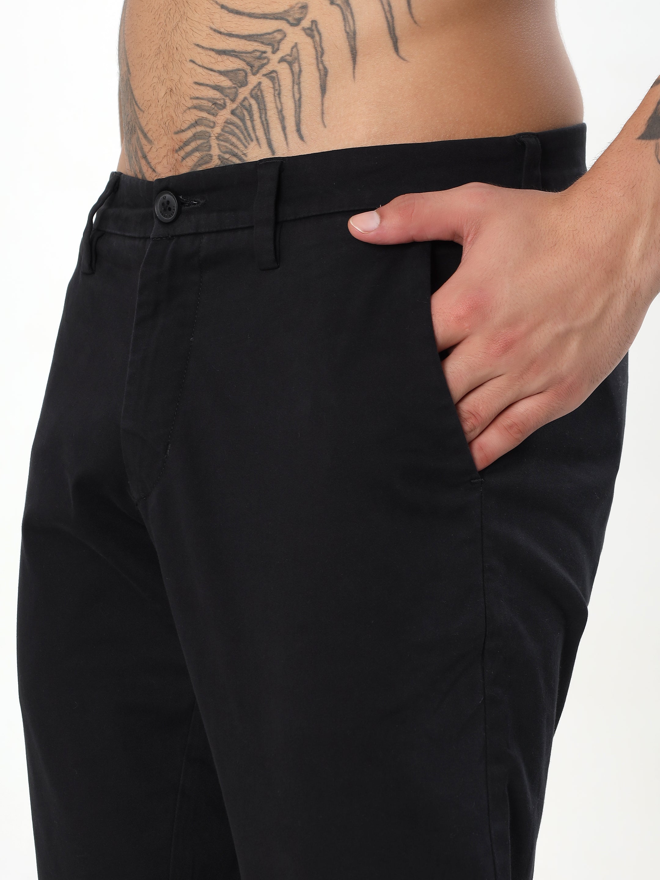 MEN'S BLACK SLIM FIT CHINOS