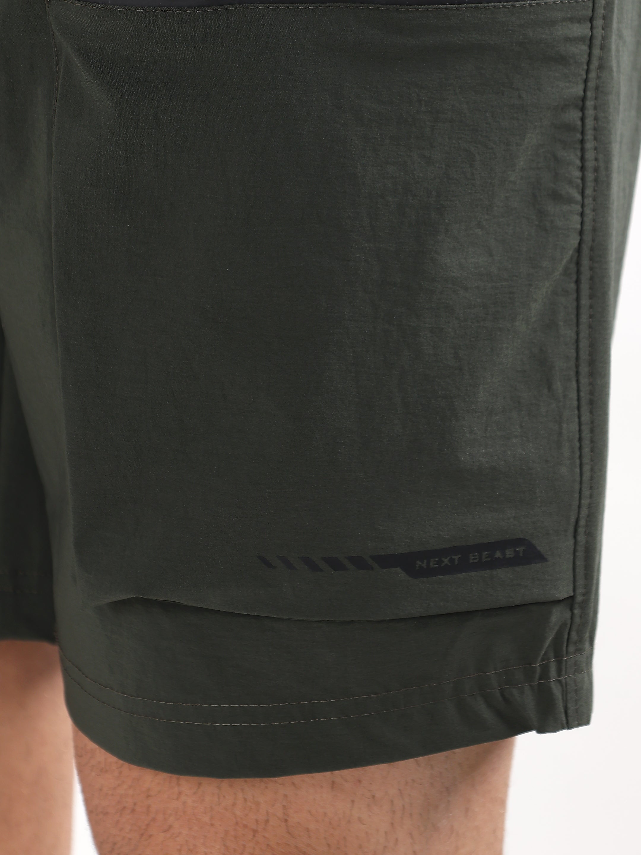 MEN DARK GREEN LIGHTWEIGHT UTILITY SHORTS