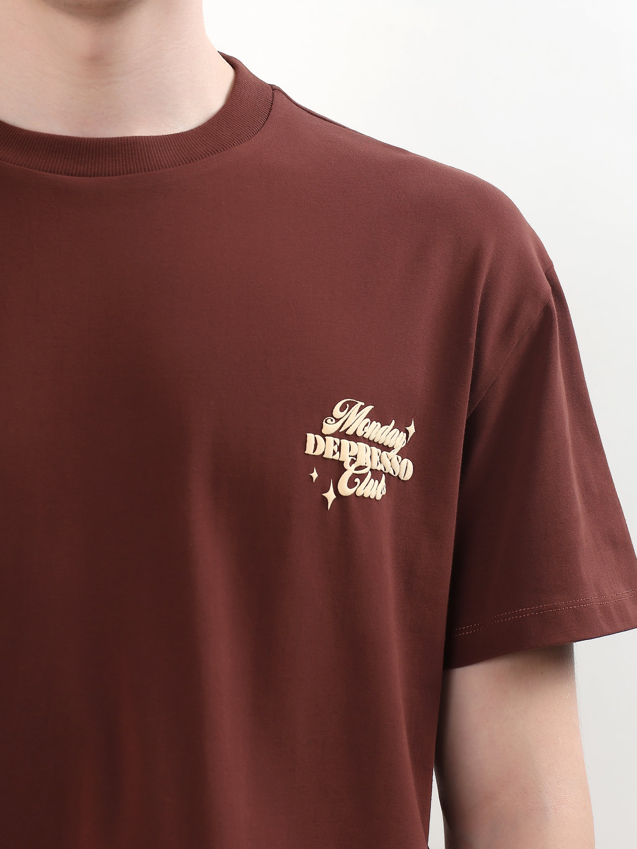 "MONDAY DEPRESSO" GRAPHIC PRINTED OVERSIZED T-SHIRT