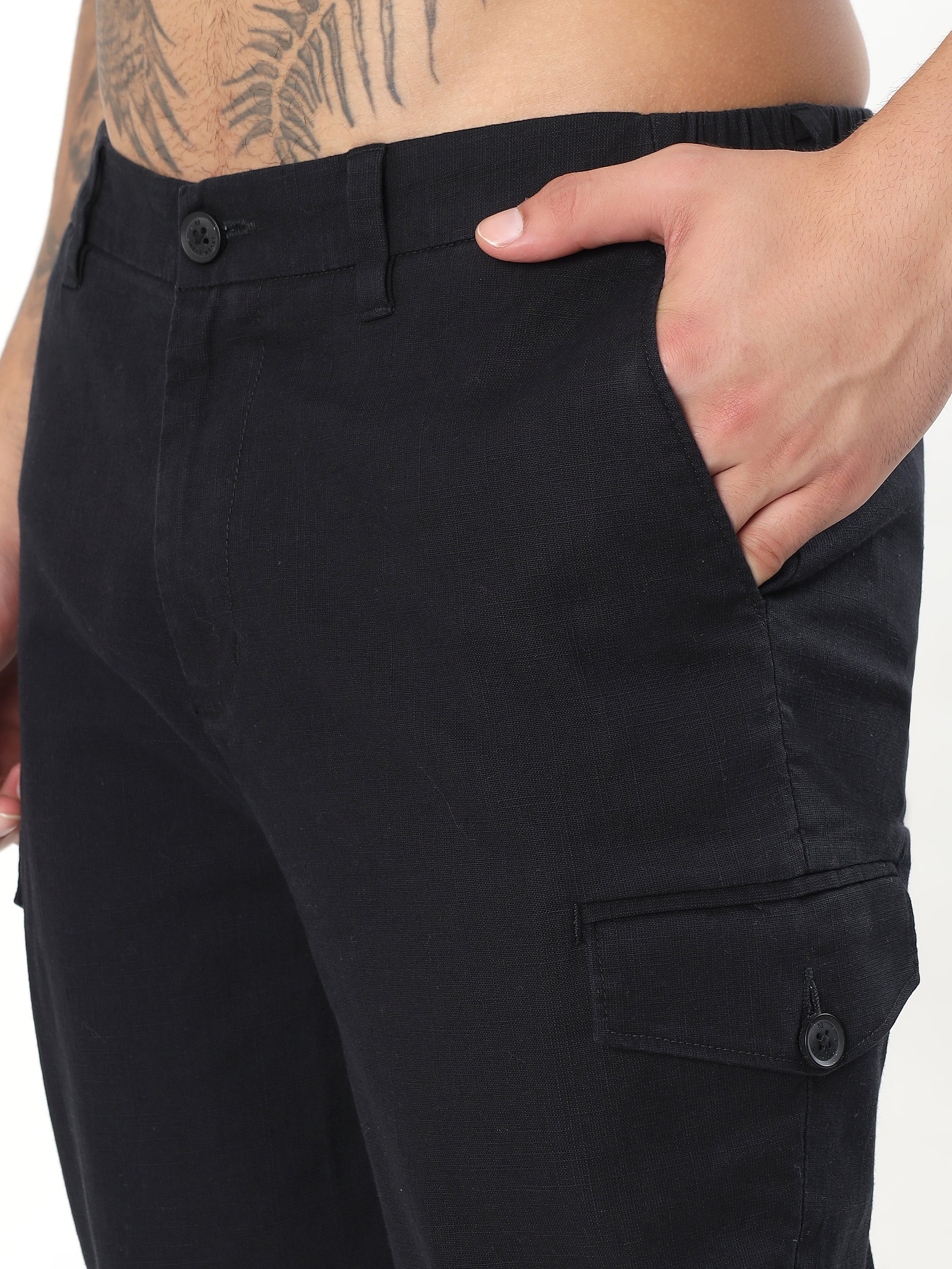 MEN'S BLACK SLIM FIT CHINOS PANTS