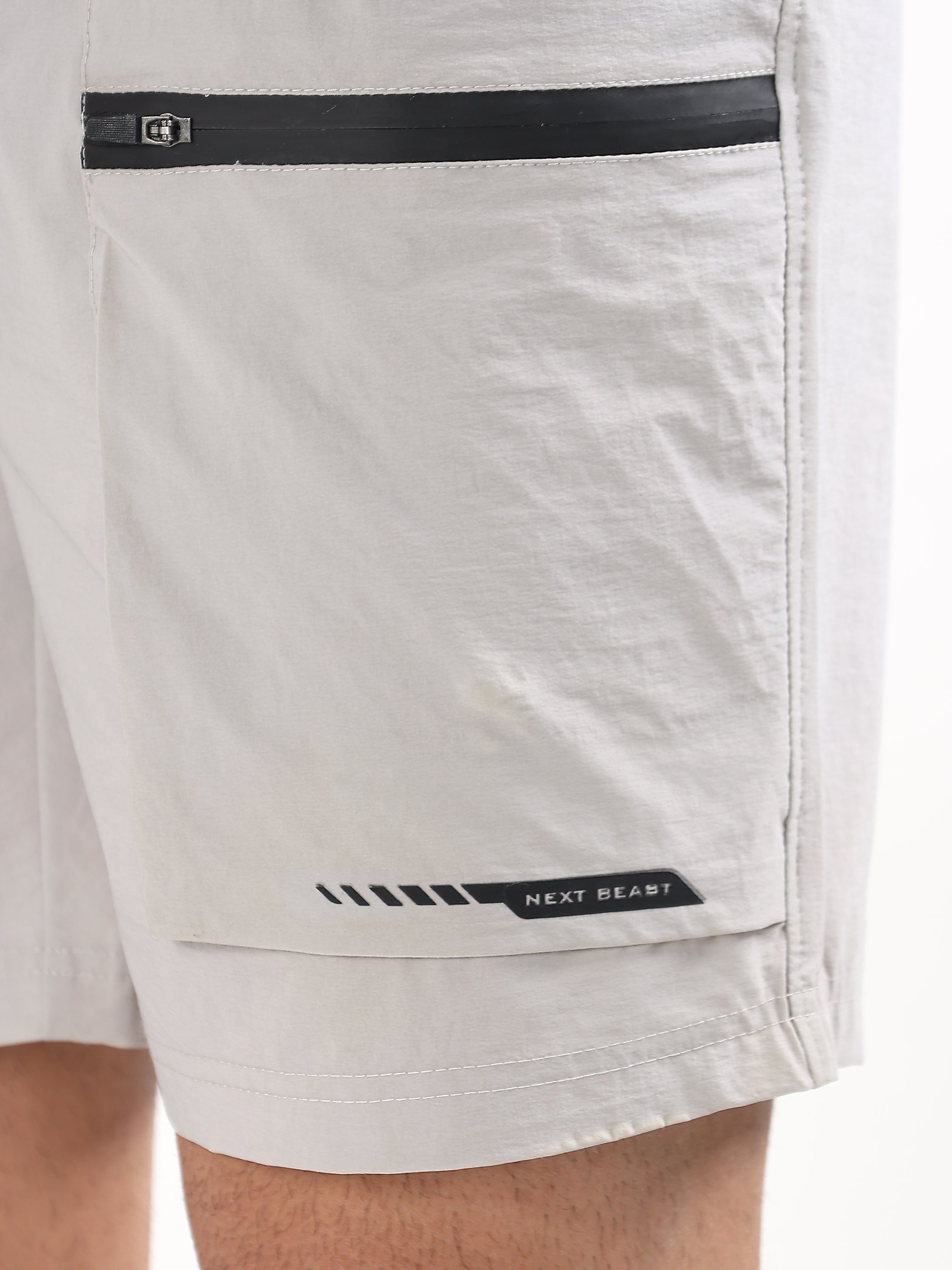 MEN LIGHT GREY LIGHTWEIGHT UTILITY SHORTS