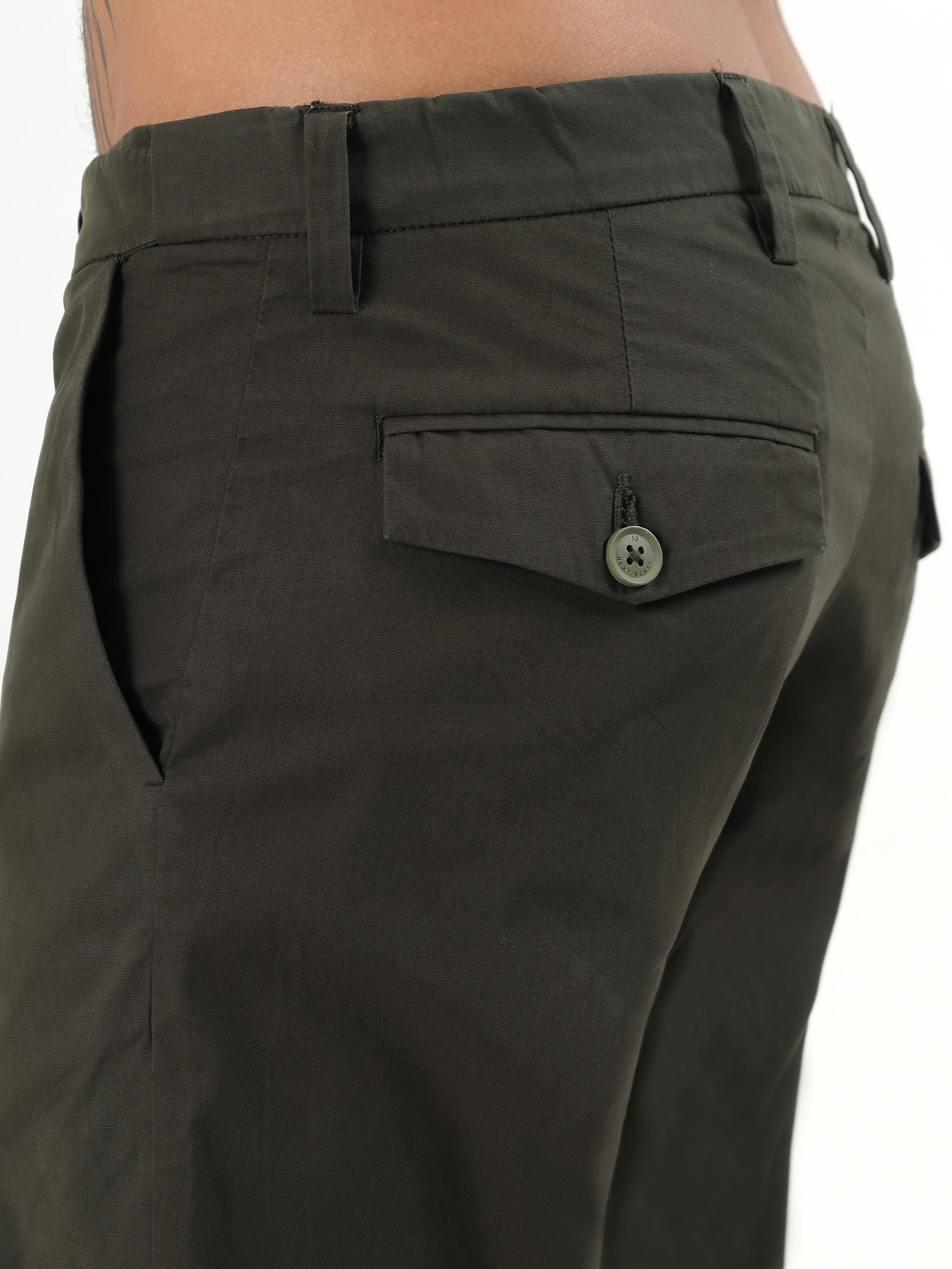 MEN'S OLIVE GREEN SLIM FIT CHINOS