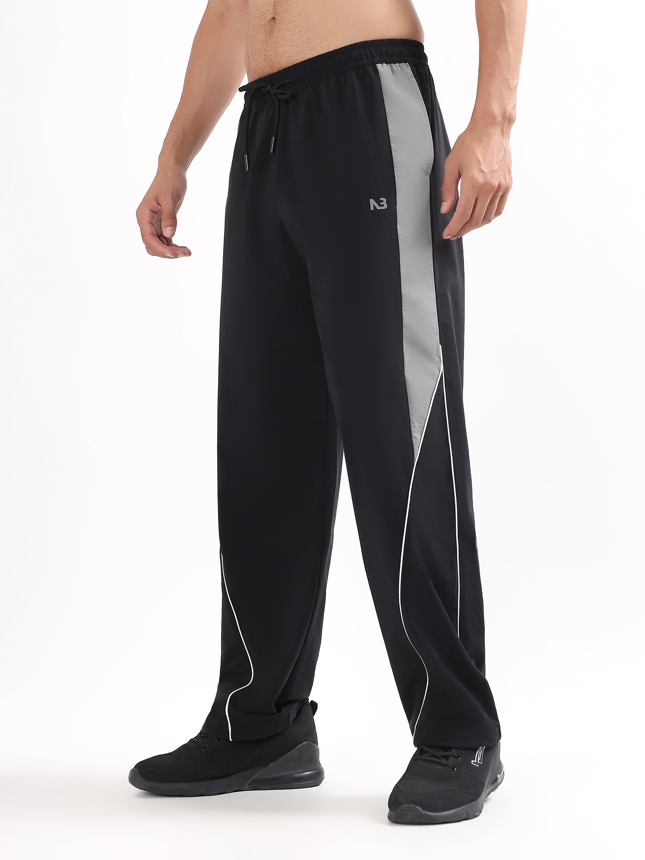 SIDE-PANEL RELAXED FIT SPORTS TRACK PANTS