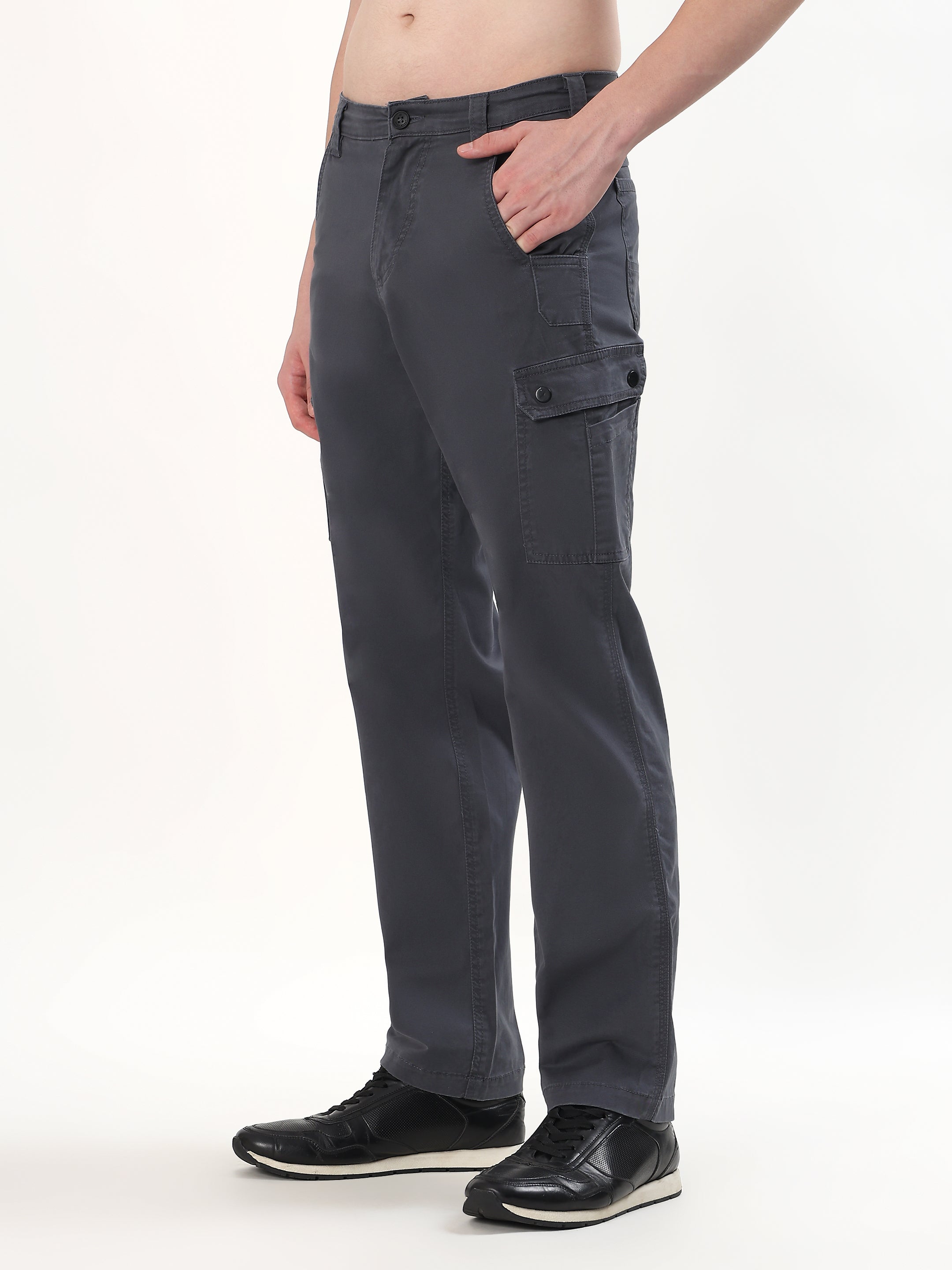 SLATE GREY REGULAR FIT CARGO