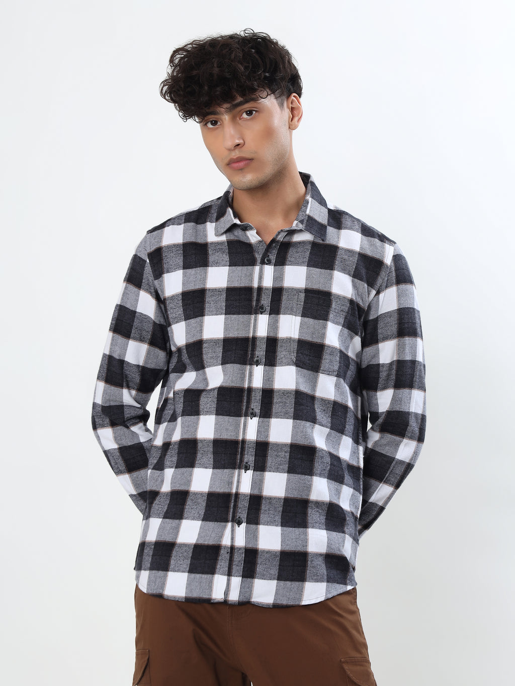 BLACK AND WHITE BUFFALO CHECKED FLANNEL