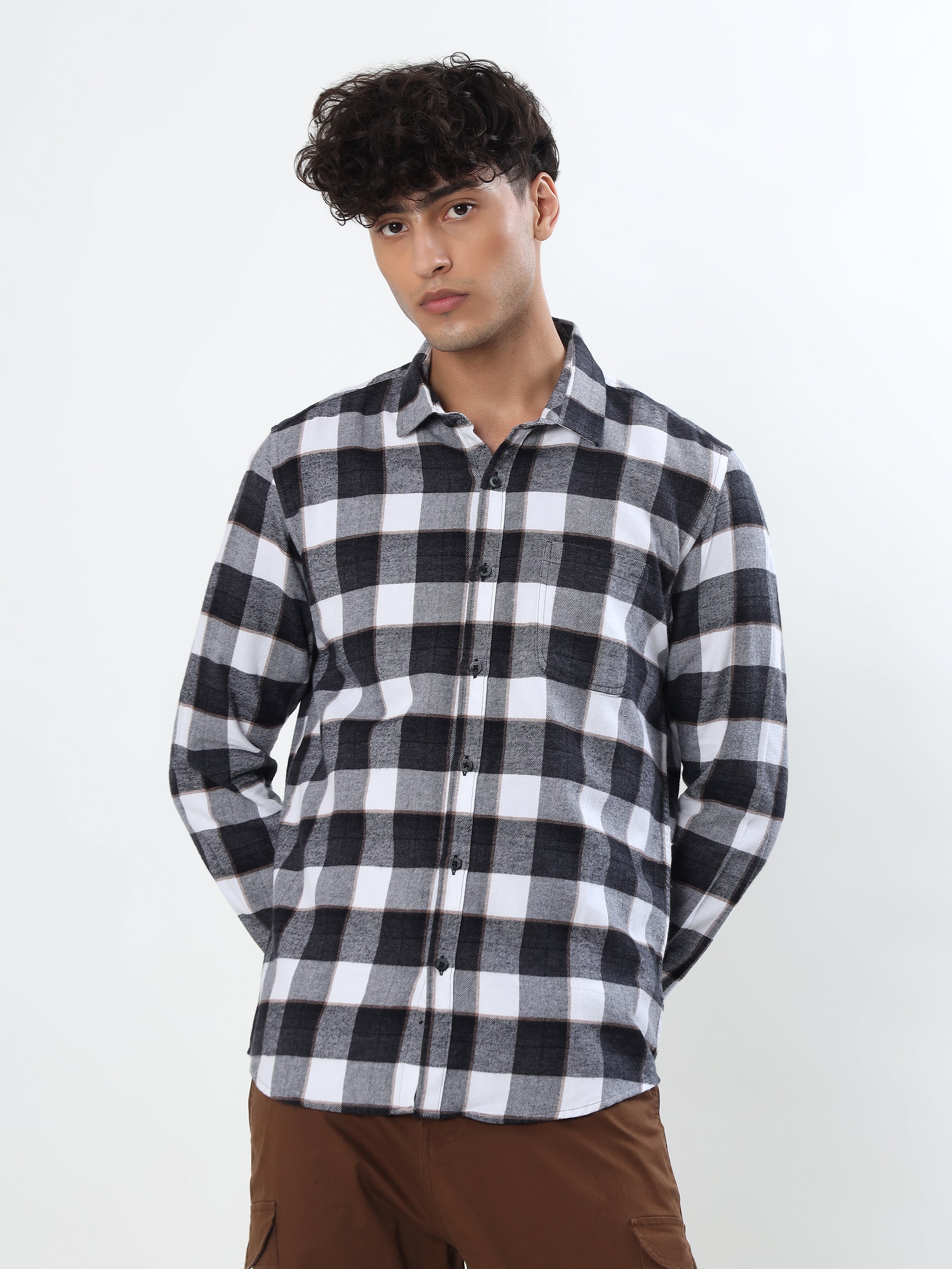 BLACK AND WHITE BUFFALO CHECKED FLANNEL