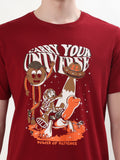 MAROON CARRY YOUR UNIVERSE GRAPHIC T-SHIRT