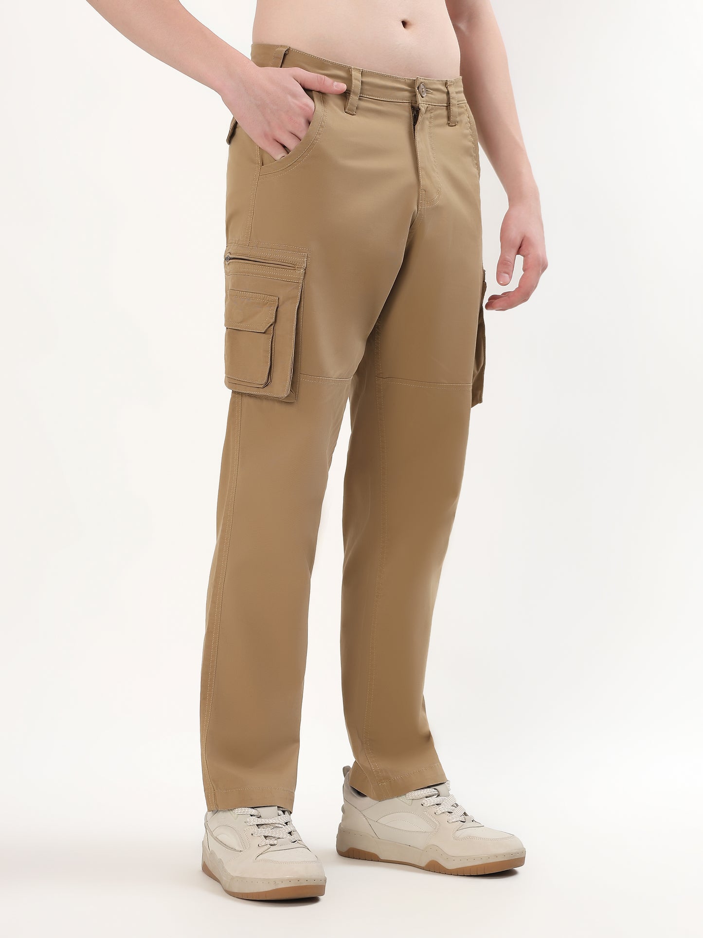KHAKI UTILITY CARGO TROUSER (MULTIPLE FUNCTIONAL POCKETS)