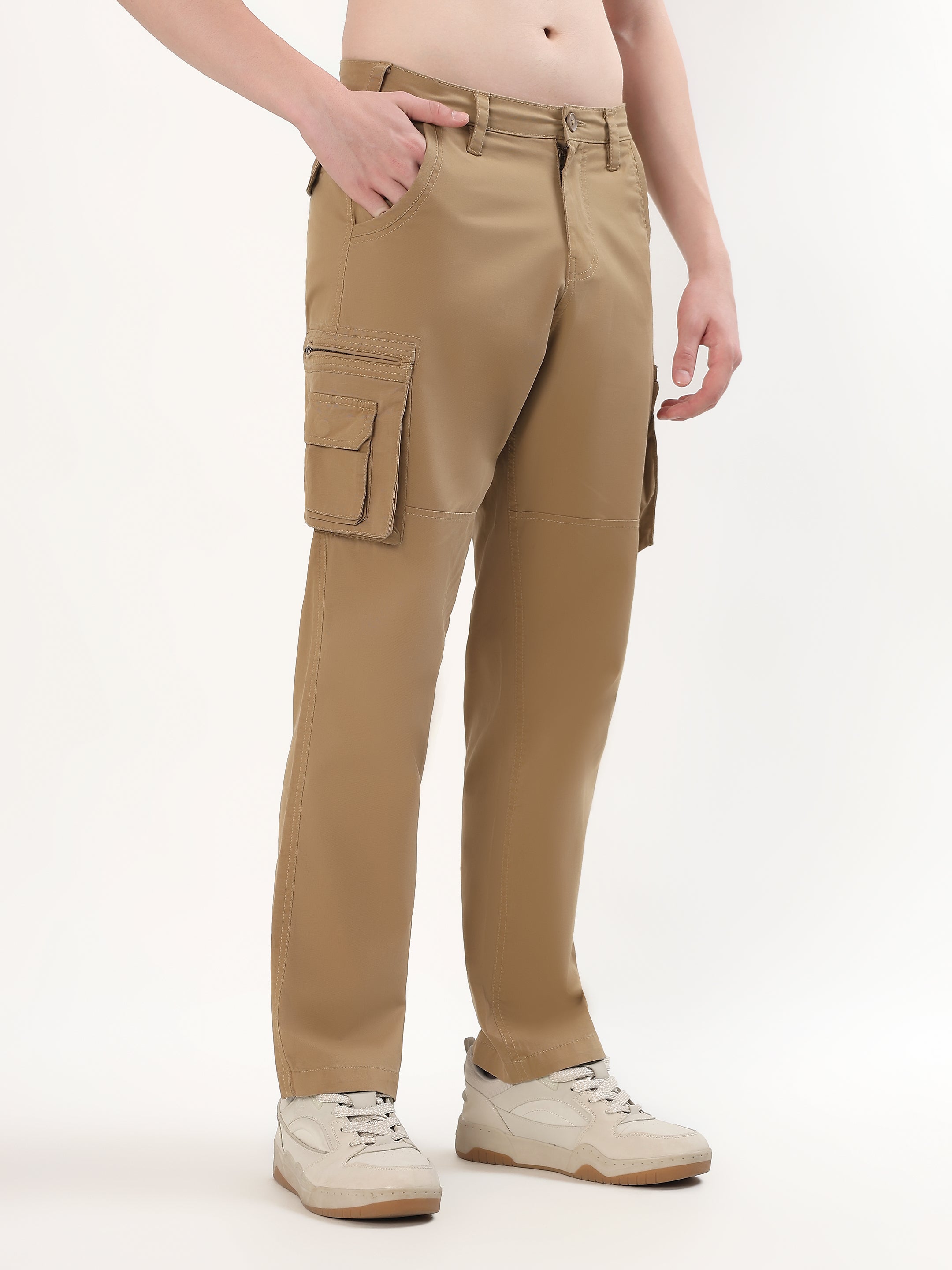 KHAKI UTILITY CARGO TROUSER (MULTIPLE FUNCTIONAL POCKETS)