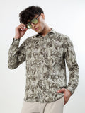 OLIVE GREEN AND KHAKI ABSTRACT