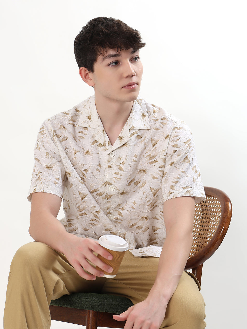 IVORY & SAND BEIGE TROPICAL FLORAL RESORT
