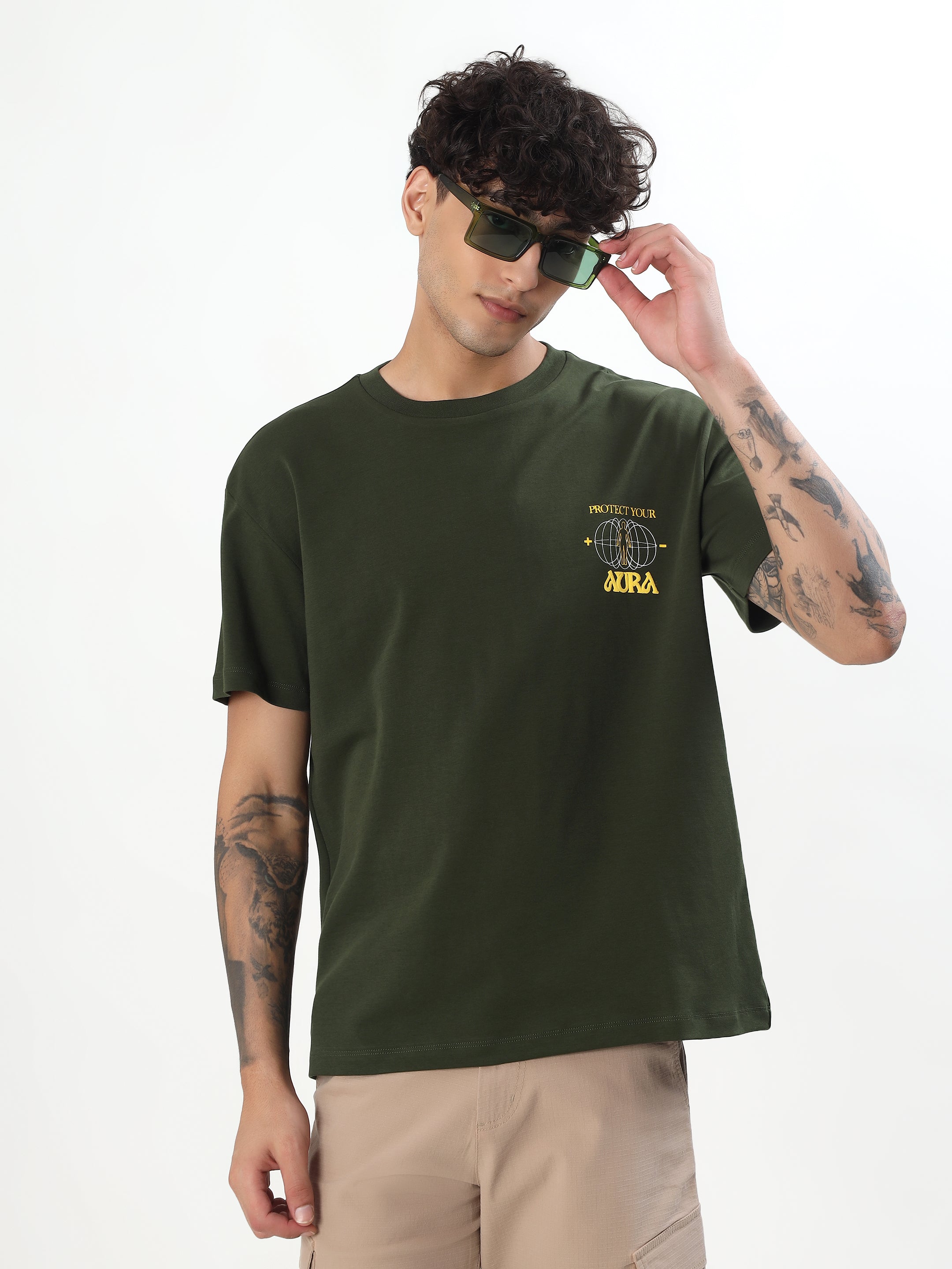 "TRIPPY THREE FACED GODDESS" GRAPHIC PRINTED OVERSIZED T-SHIRT