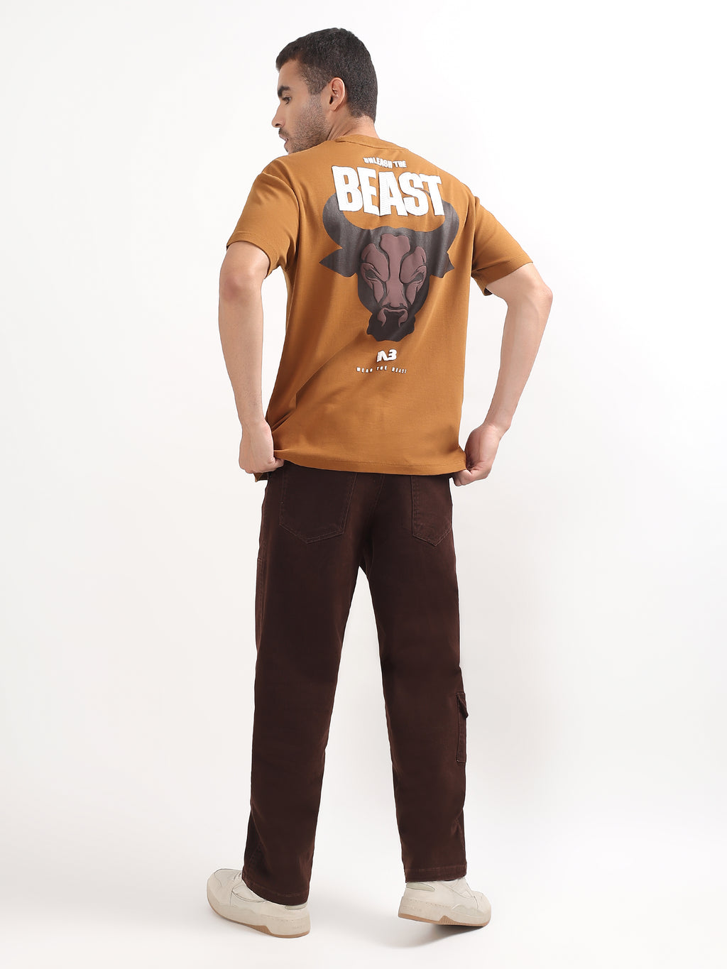 MEN'S BROWN UTILITY CARGO BAGGY PANTS