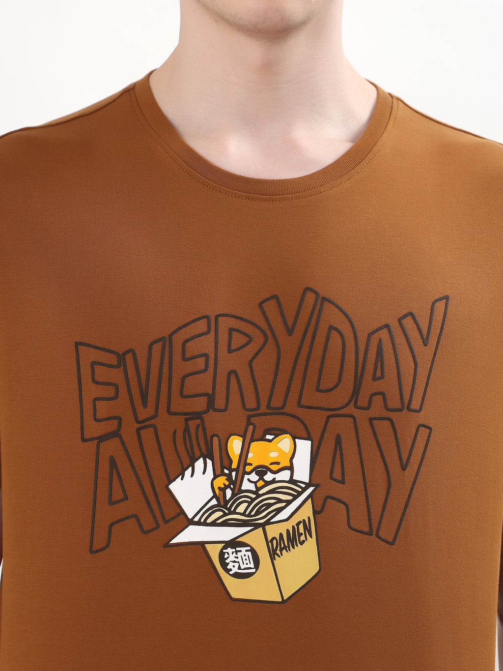 GINGER BROWN EVERYDAY RAMEN GRAPHIC T-SHIRT